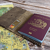 Funda para pasaporte cuero color Nogal