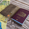 Funda para pasaporte cuero color Nogal