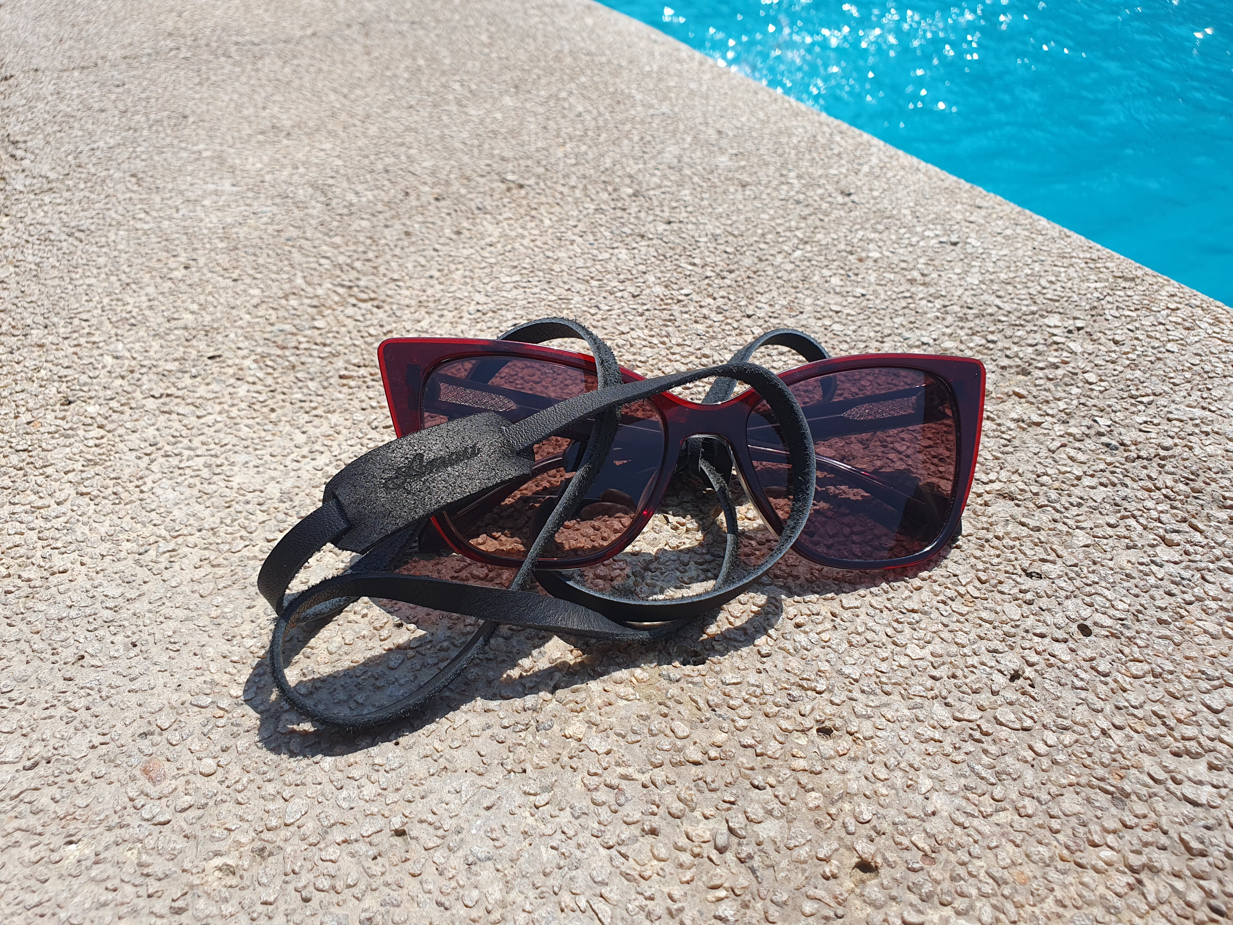 Strap de cuero para lentes color Negro 2