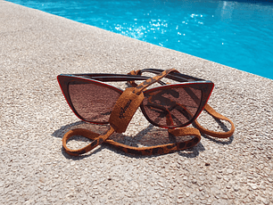 Correa de cuero para lentes ópticos o de sol  color Leopardo Tabaco