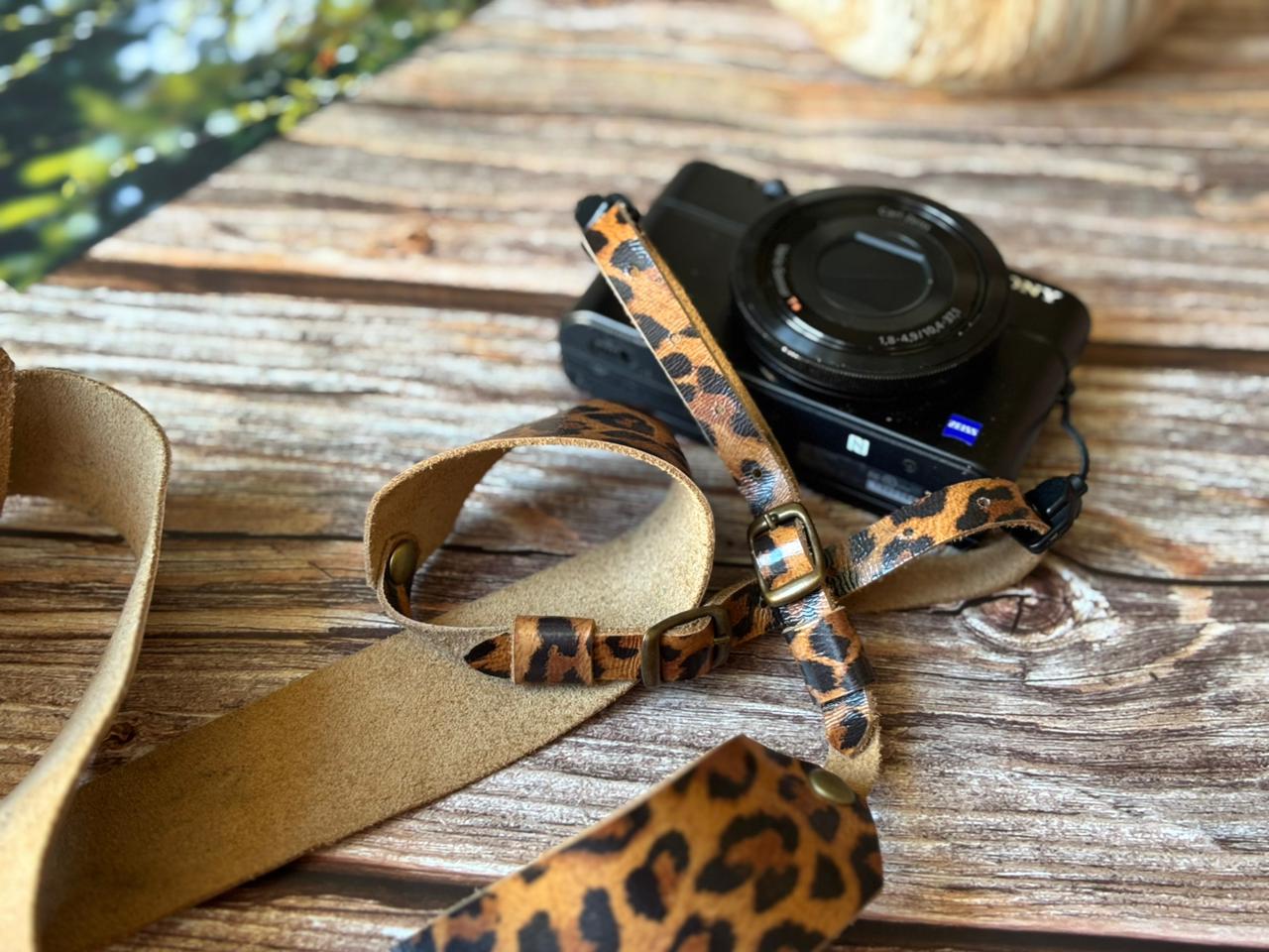 Correa de cuero para cámara fotográfica ETC Leopardo 3