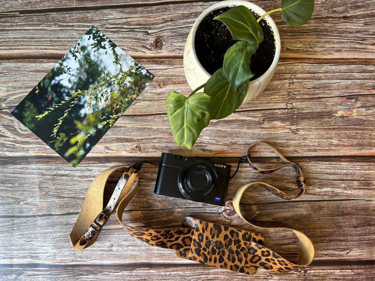 Correa de cuero para cámara fotográfica ETC Leopardo 2