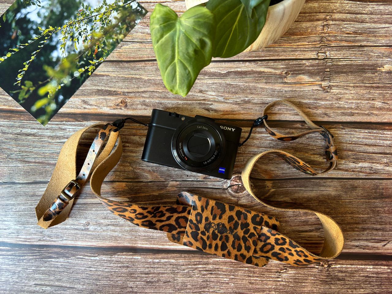 Correa de cuero para cámara fotográfica ETC Leopardo 8
