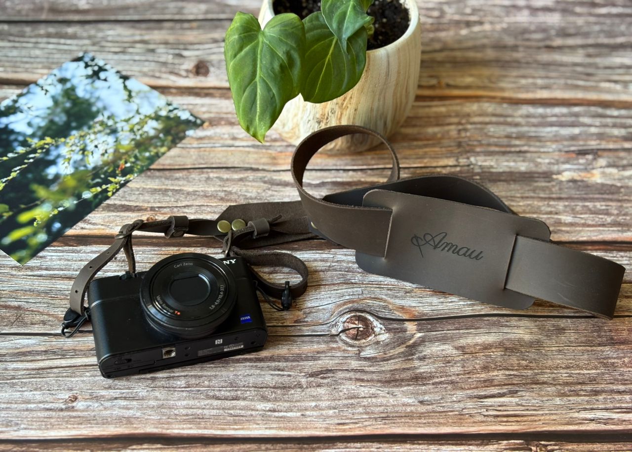 Correa de cuero para cámara fotográfica ETC color Café Moro 3