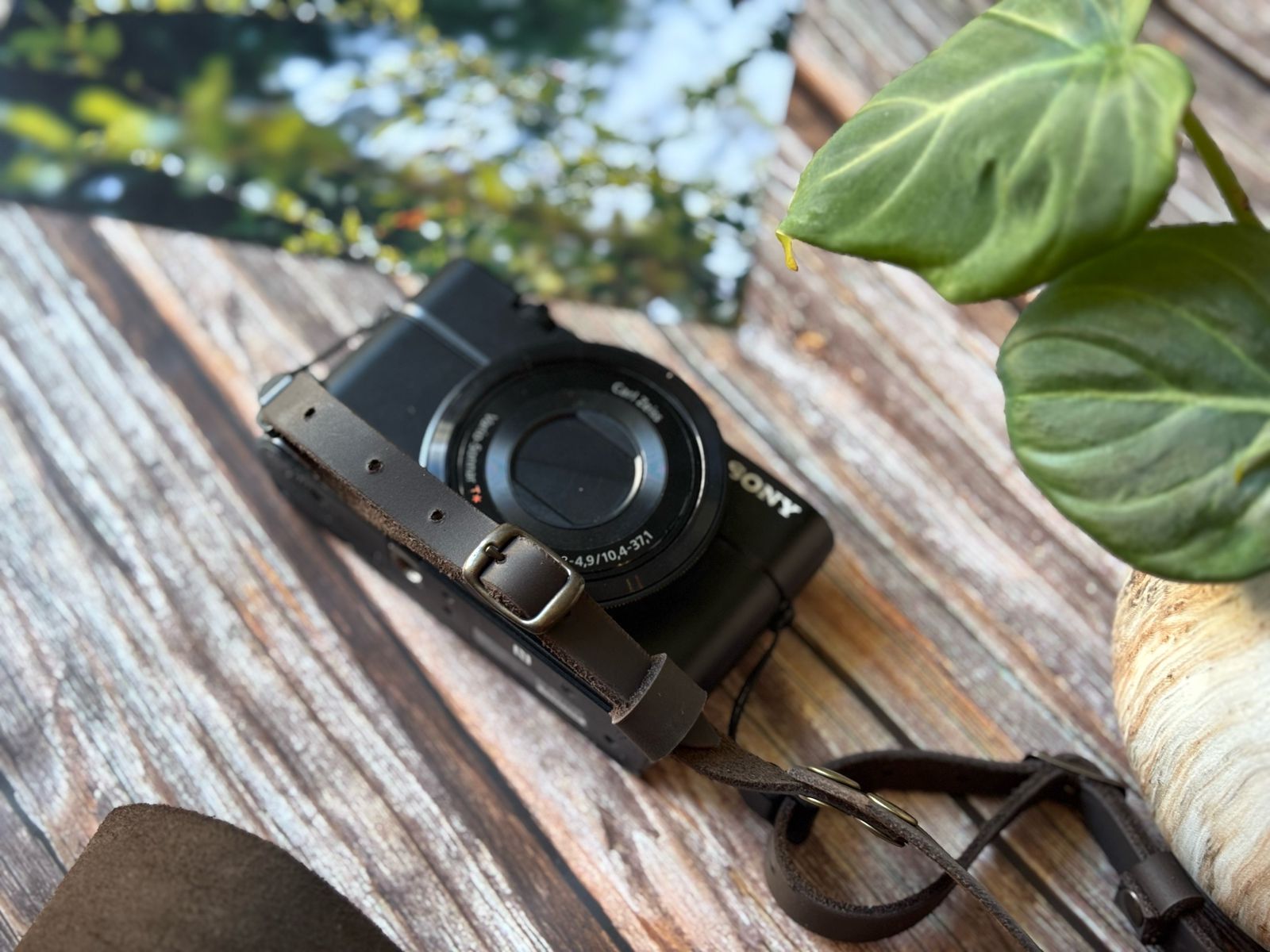 Correa de cuero para cámara fotográfica ETC color Café Moro 4