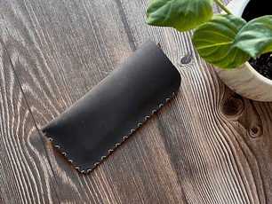 Funda de cuero para lentes ópticos color Café Moro