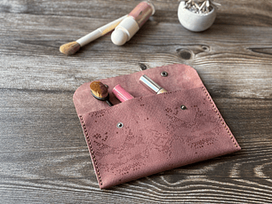 Estuche de cuero color Matuasto Rosa L