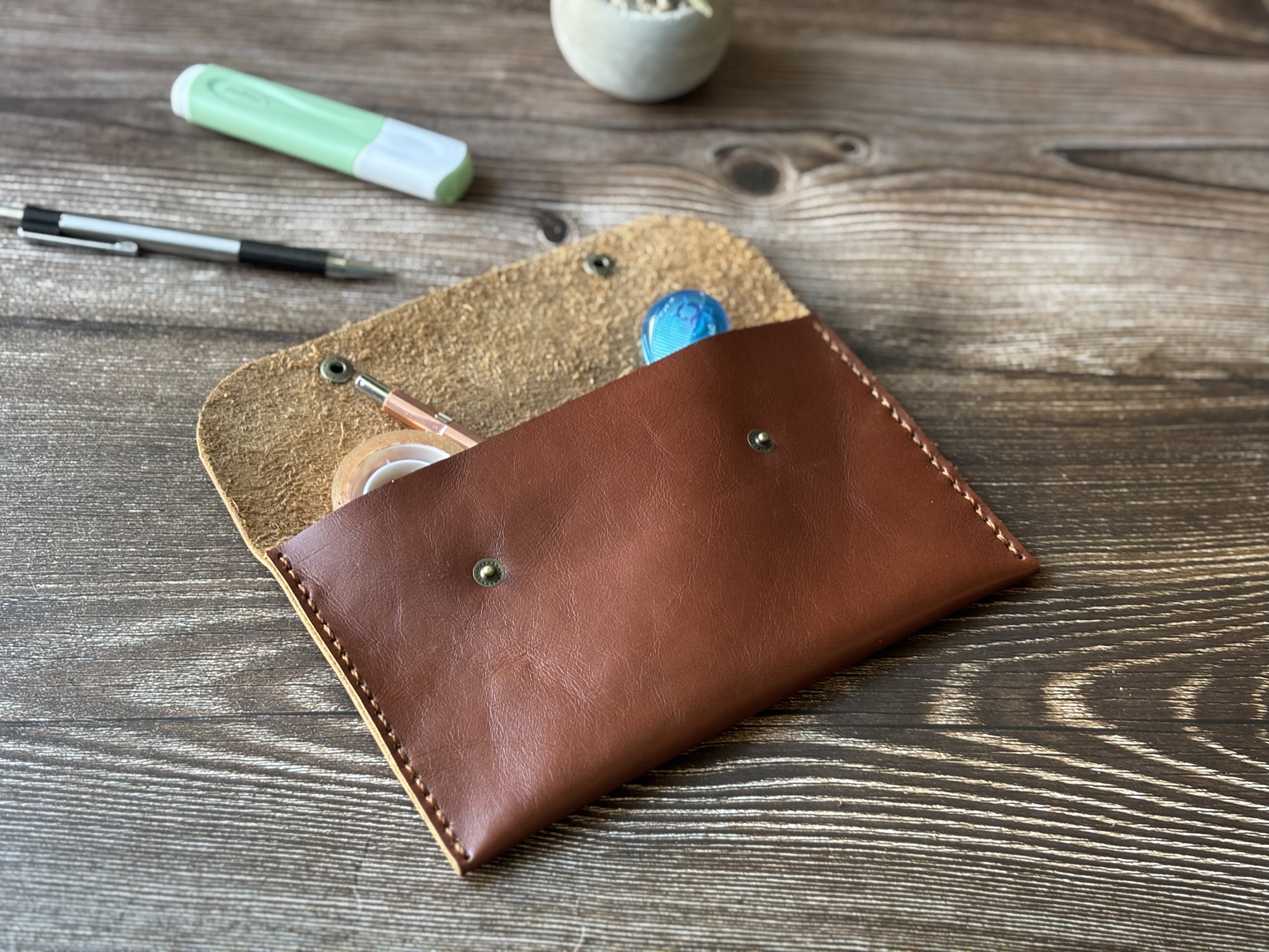 Estuche de cuero color Whisky L 2