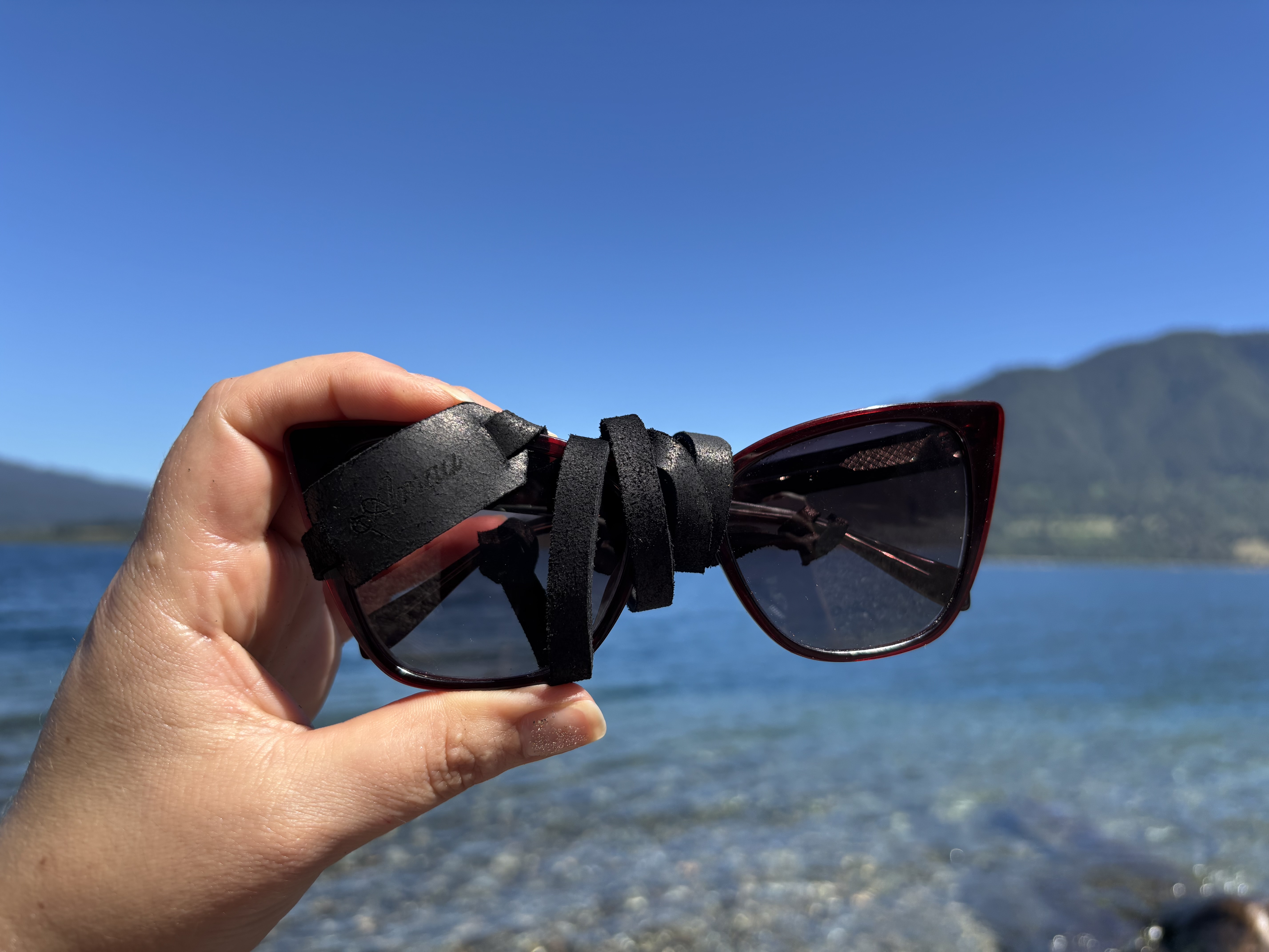 Strap de cuero para lentes color Negro 2