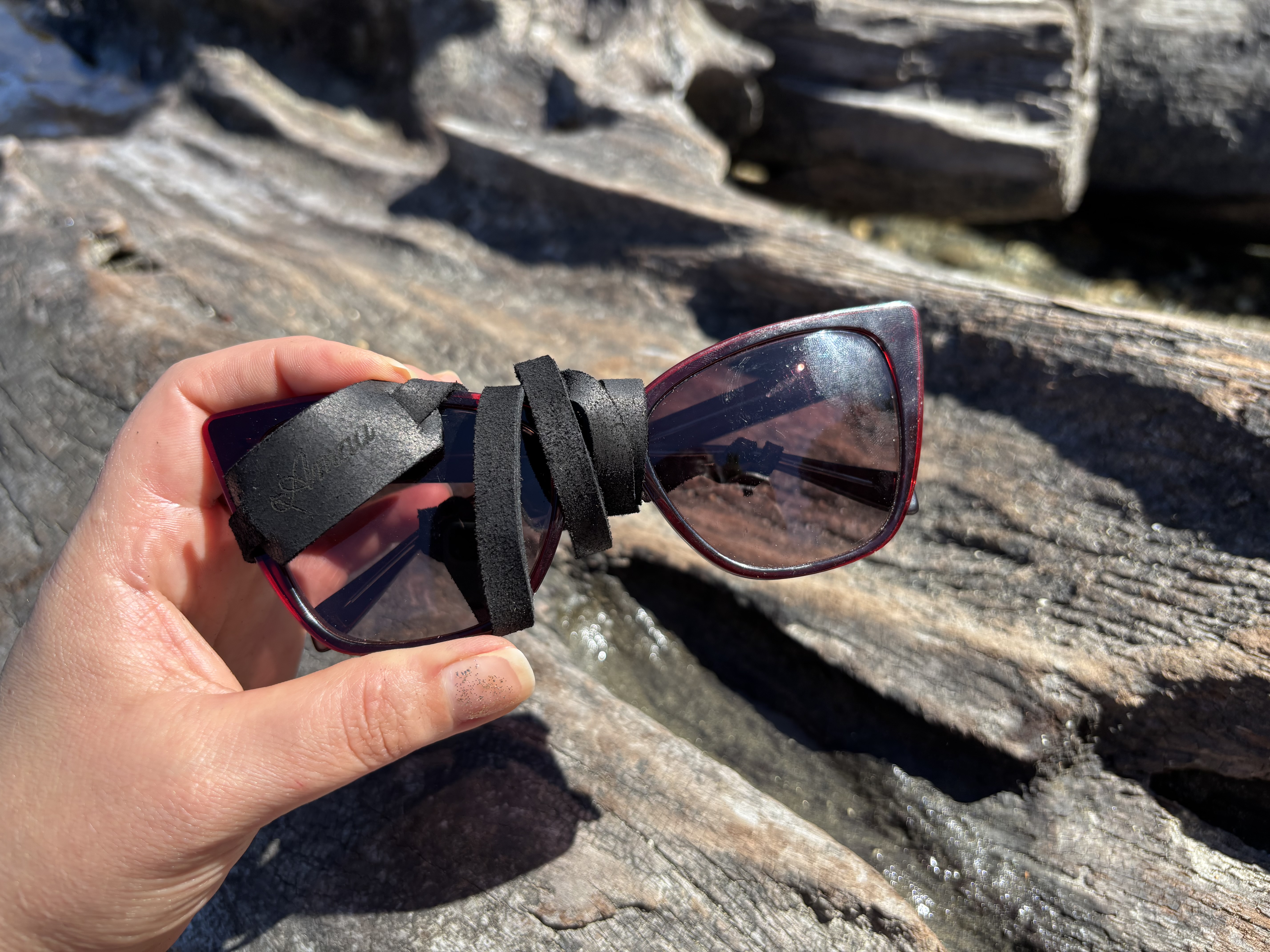 Strap de cuero para lentes color Negro 6