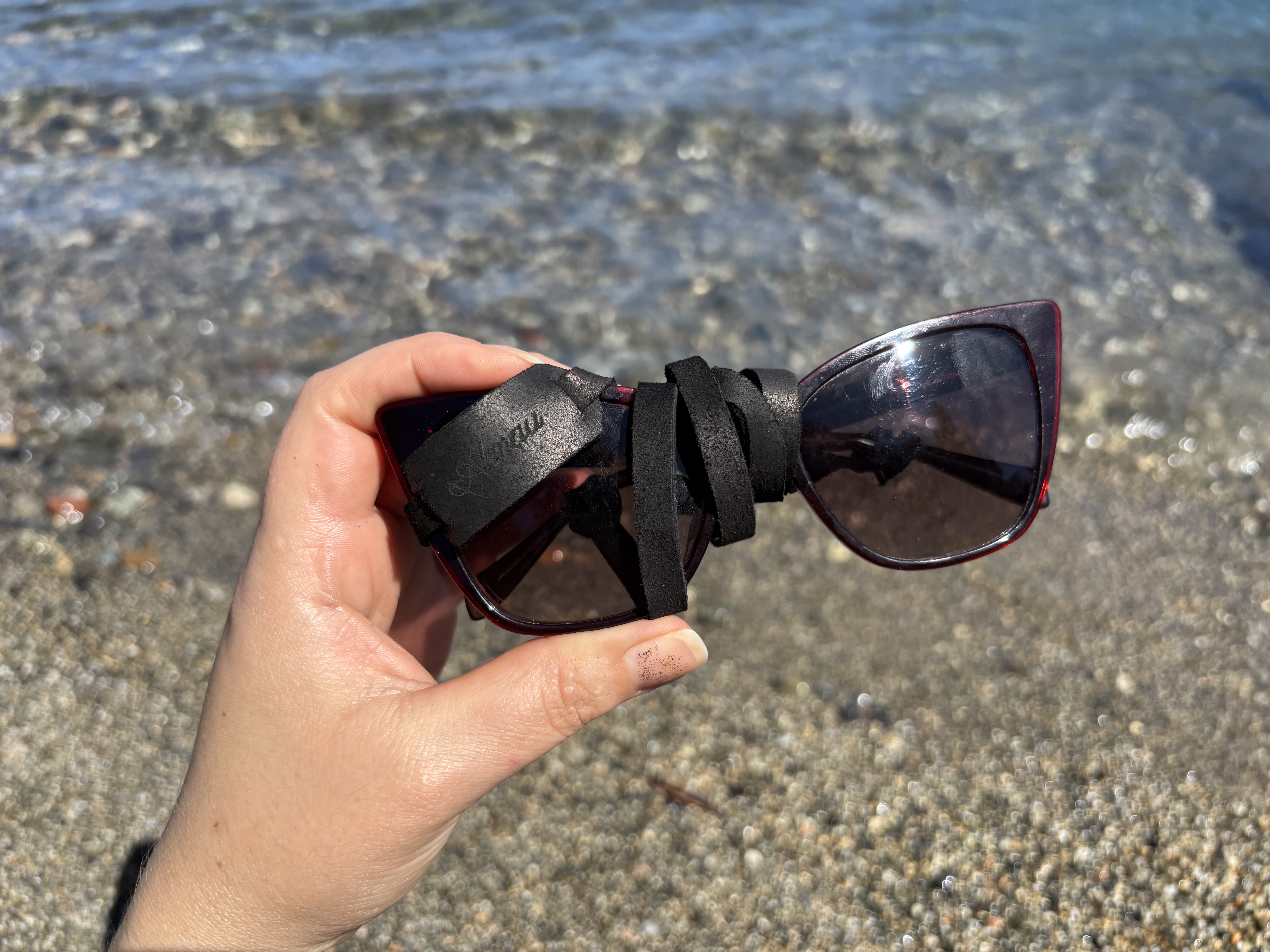 Strap de cuero para lentes color Negro 8