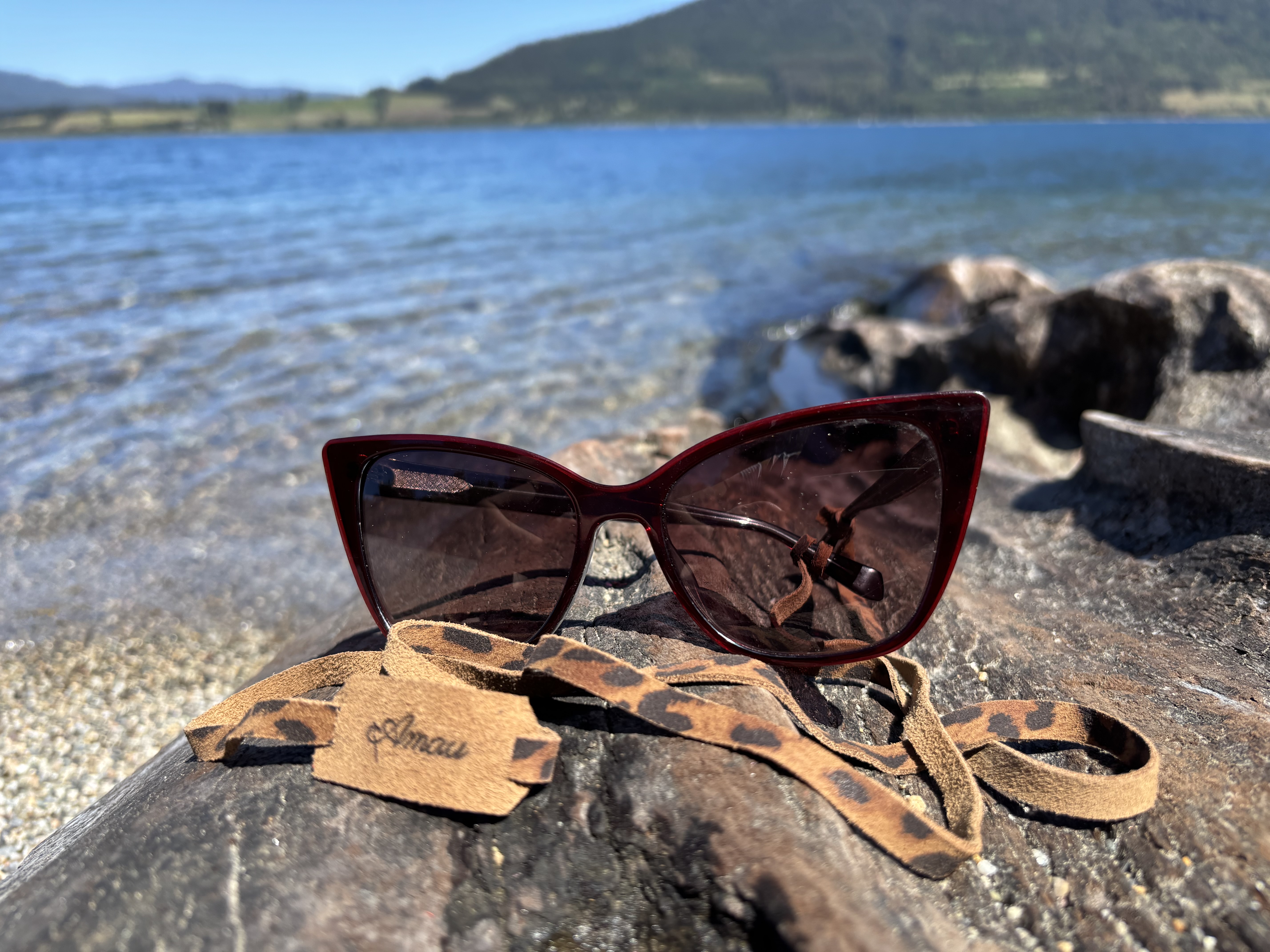 Strap de cuero para lentes color Leopardo Taupe 9