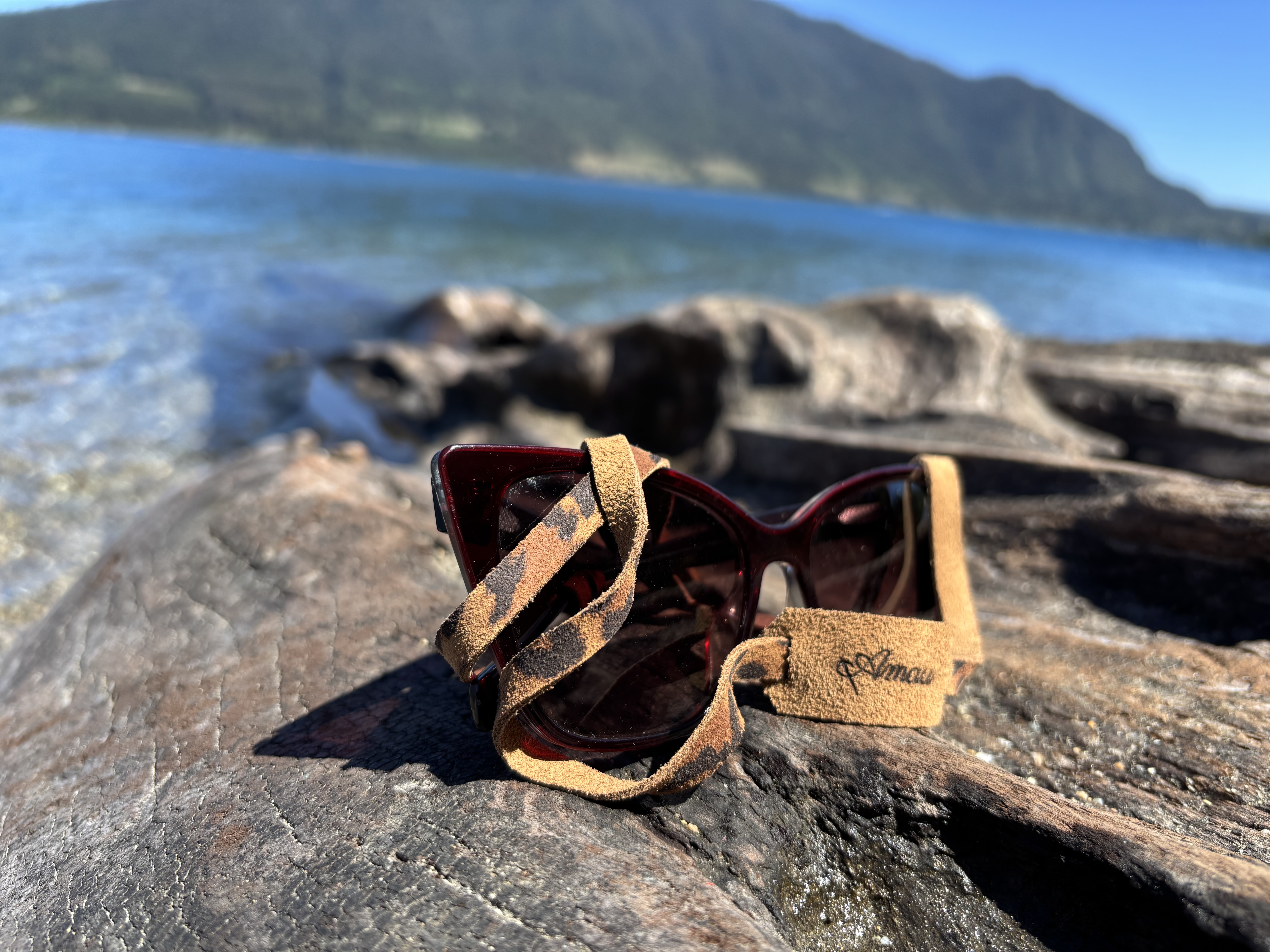 Strap de cuero para lentes color Leopardo Taupe 10