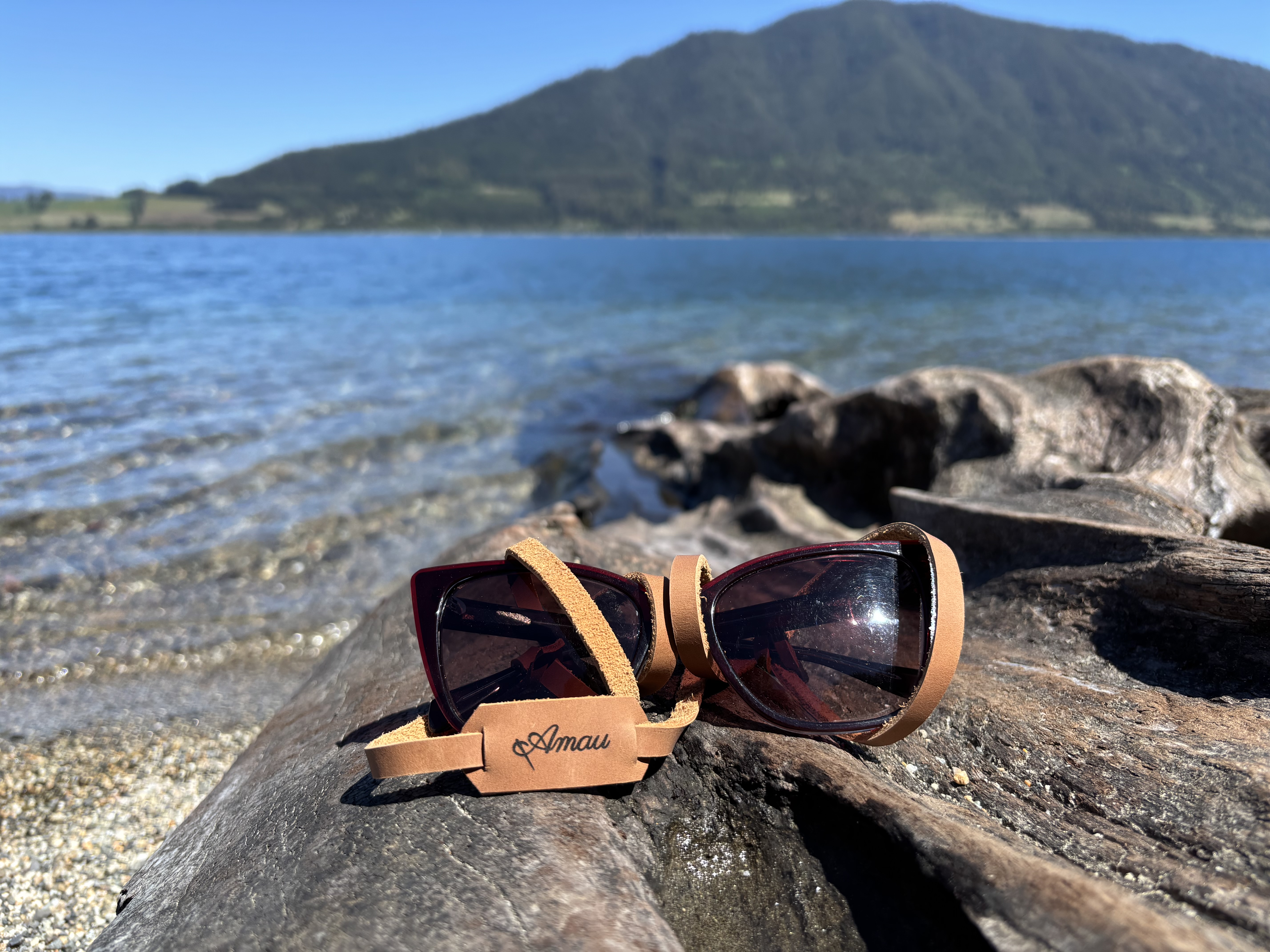 Correa de cuero para lentes color Miel 5