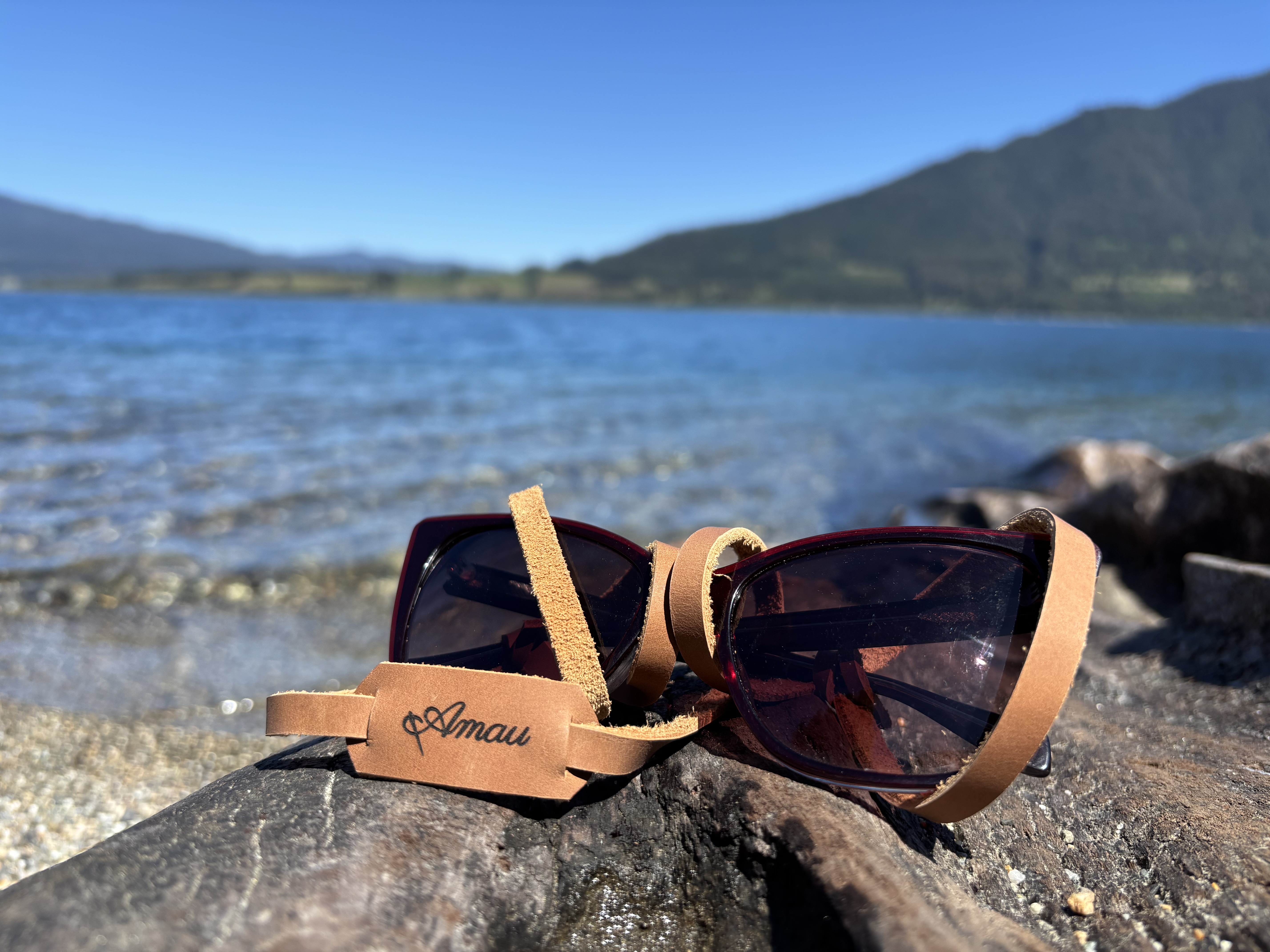 Correa de cuero para lentes color Miel 3