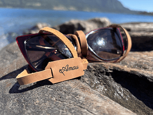 Correa de cuero para lentes color Miel