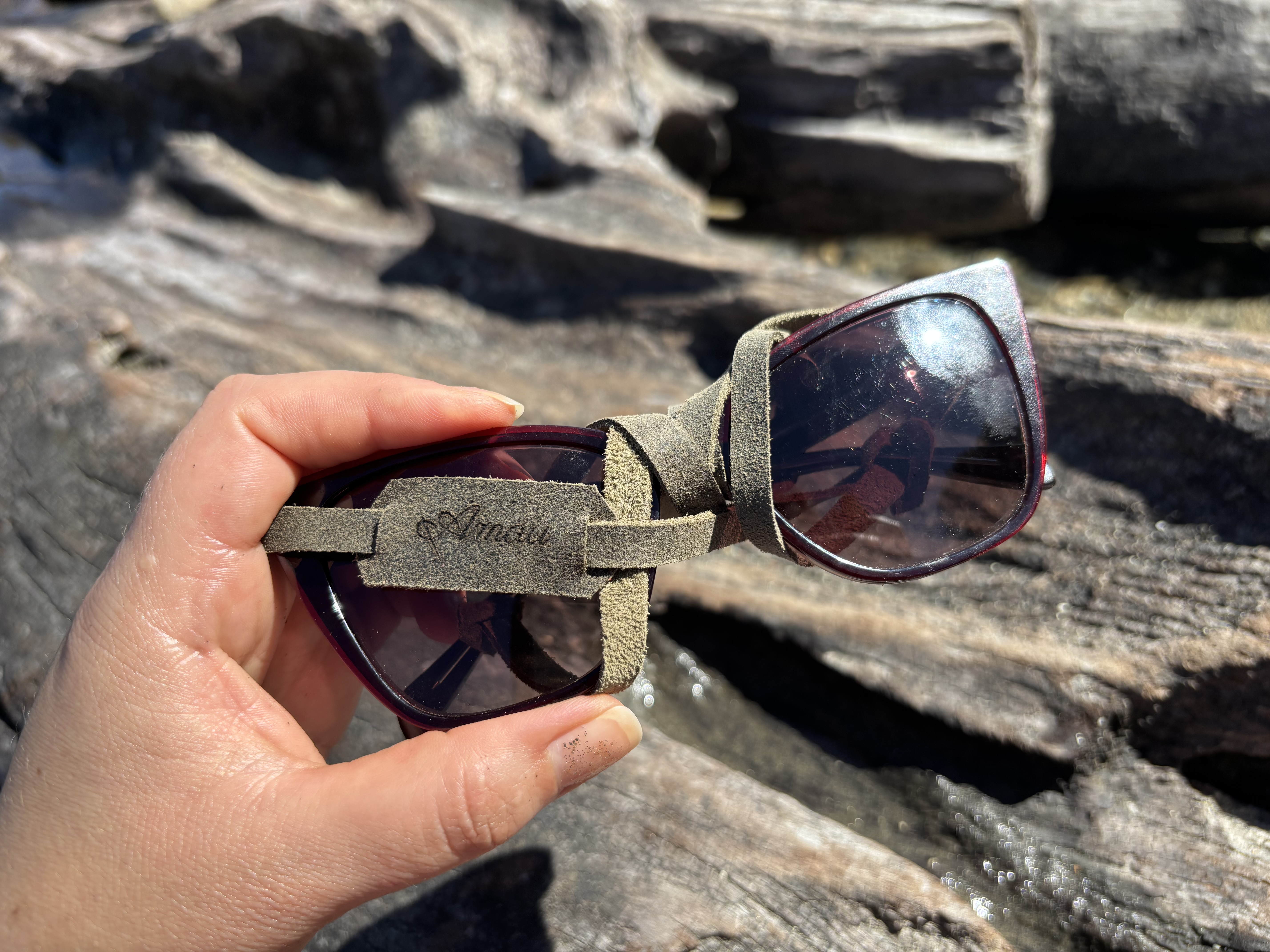 Strap para lentes cuero color Verde Musgo 7