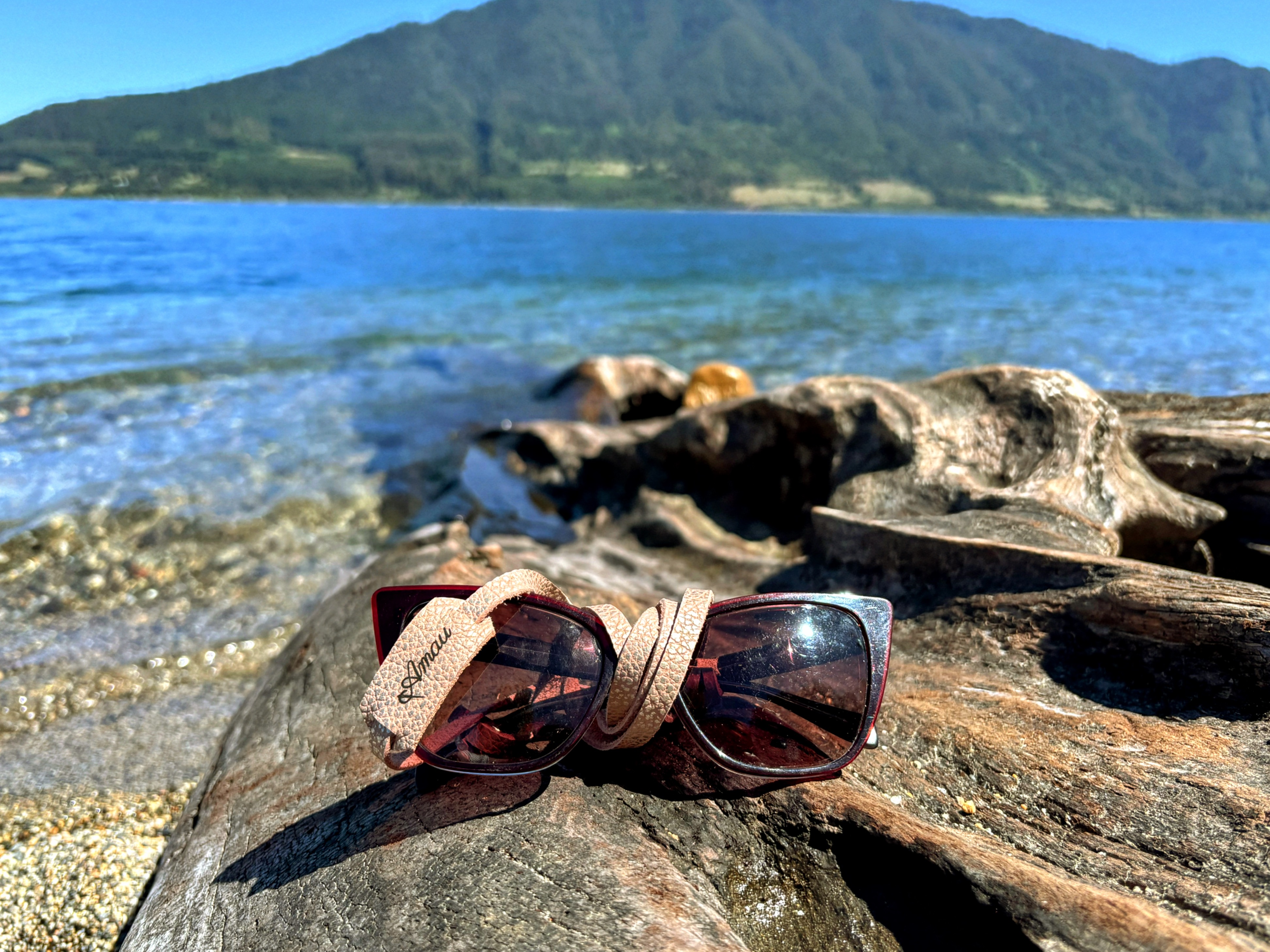 Strap para lentes cuero color Rosa Plata 4