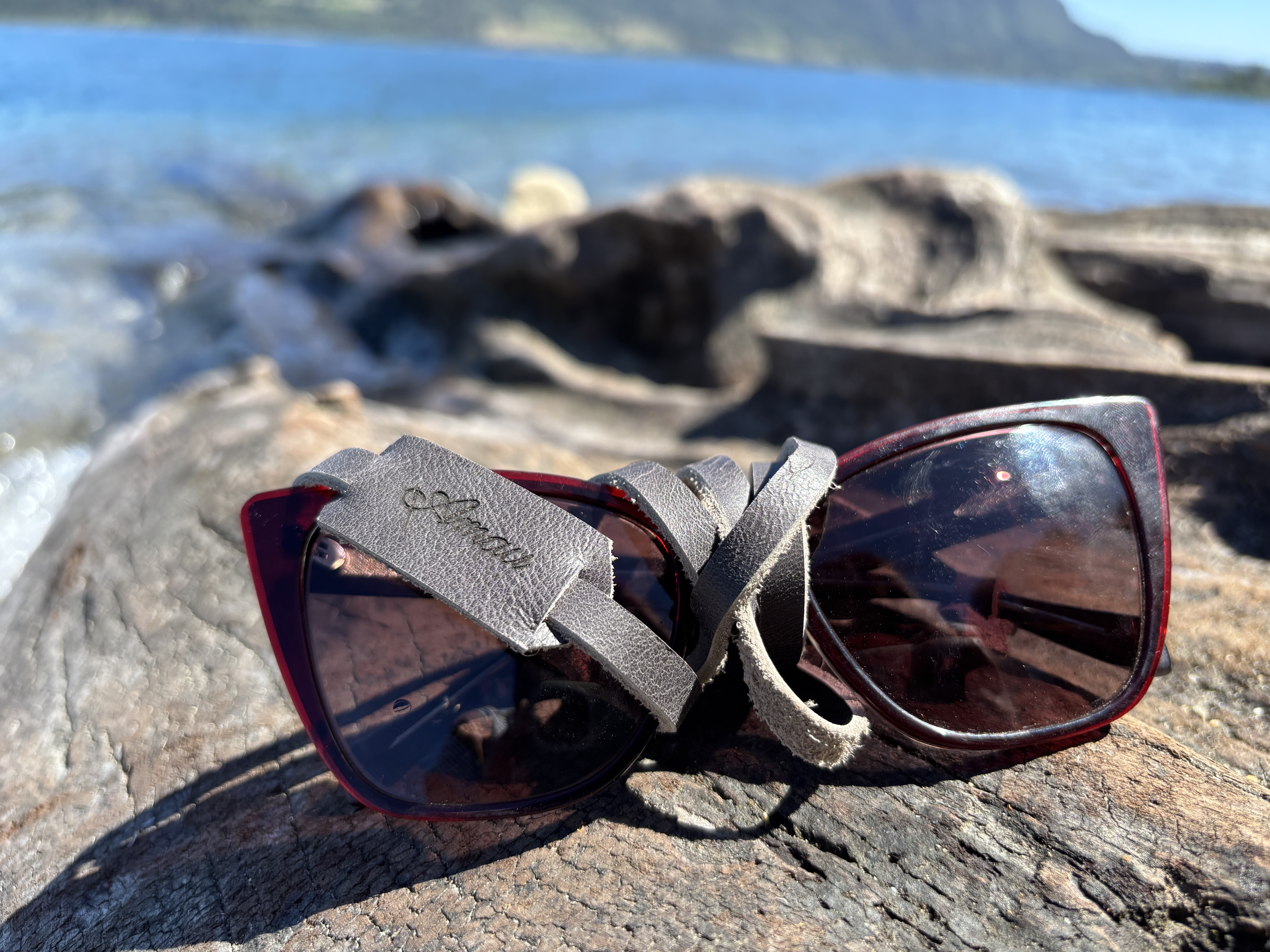 Correa para lentes de cuero color Gris 1