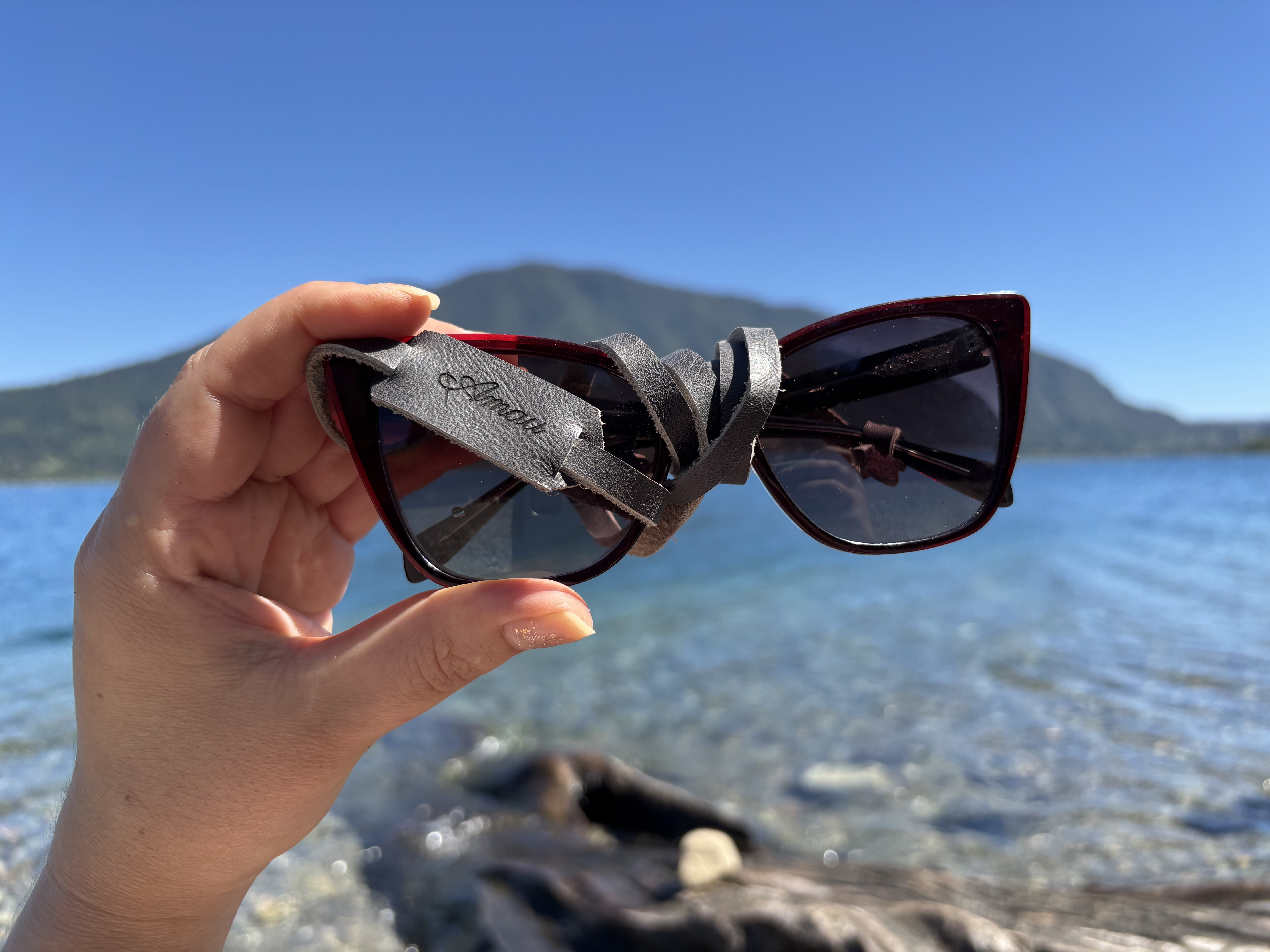 Correa para lentes de cuero color Gris 7