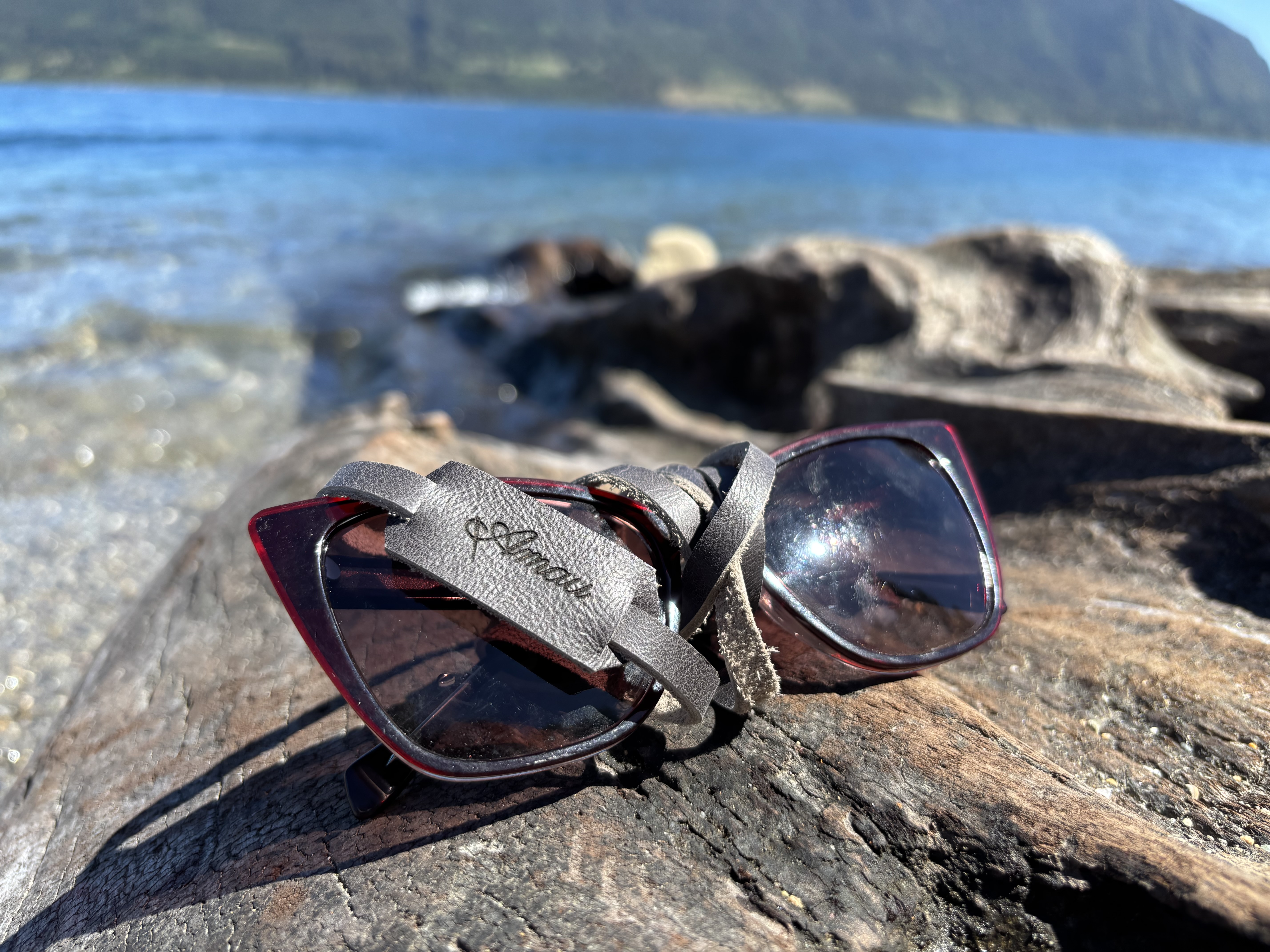 Correa para lentes de cuero color Gris 4