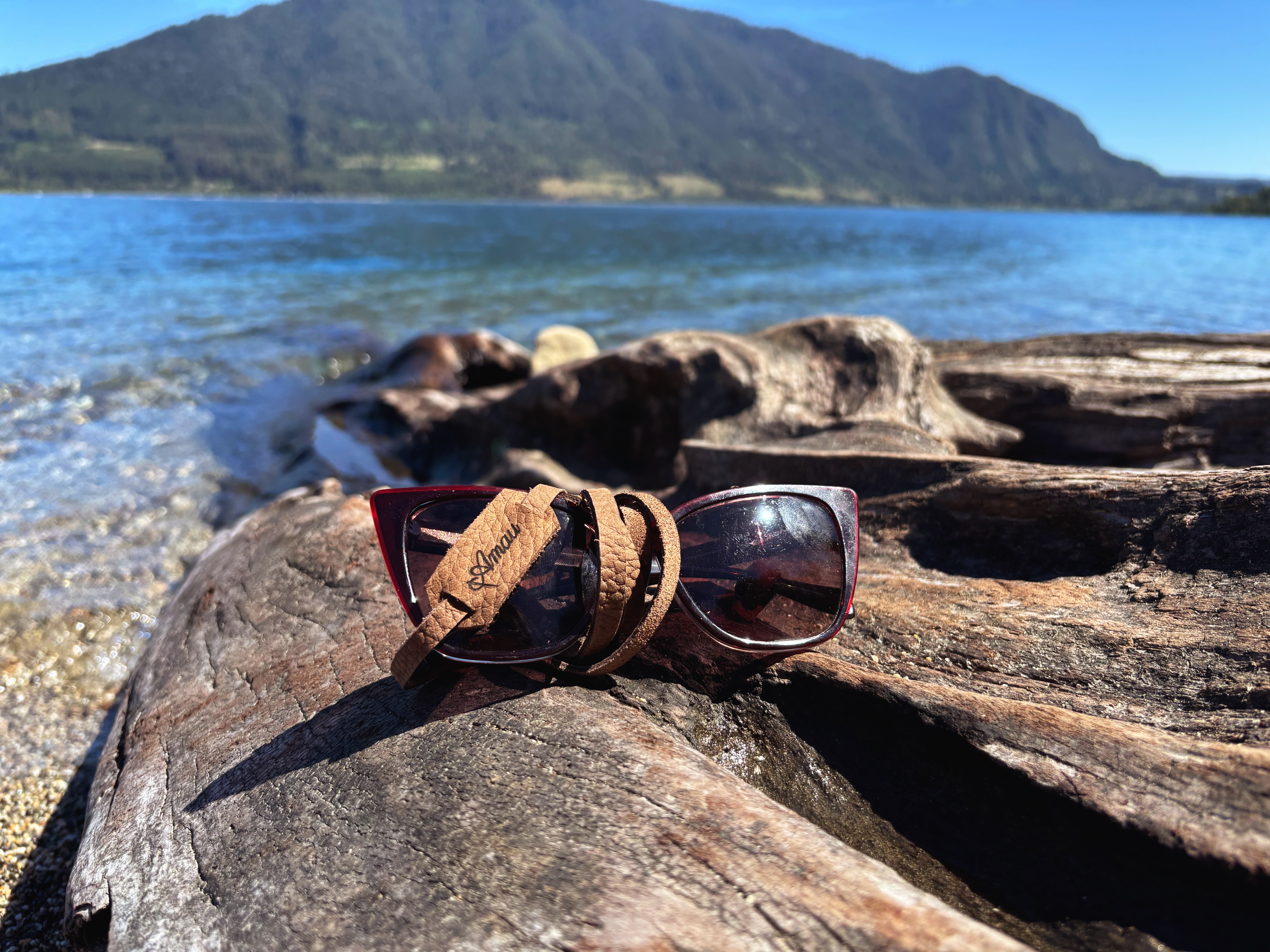 Strap para lentes cuero color Café 6