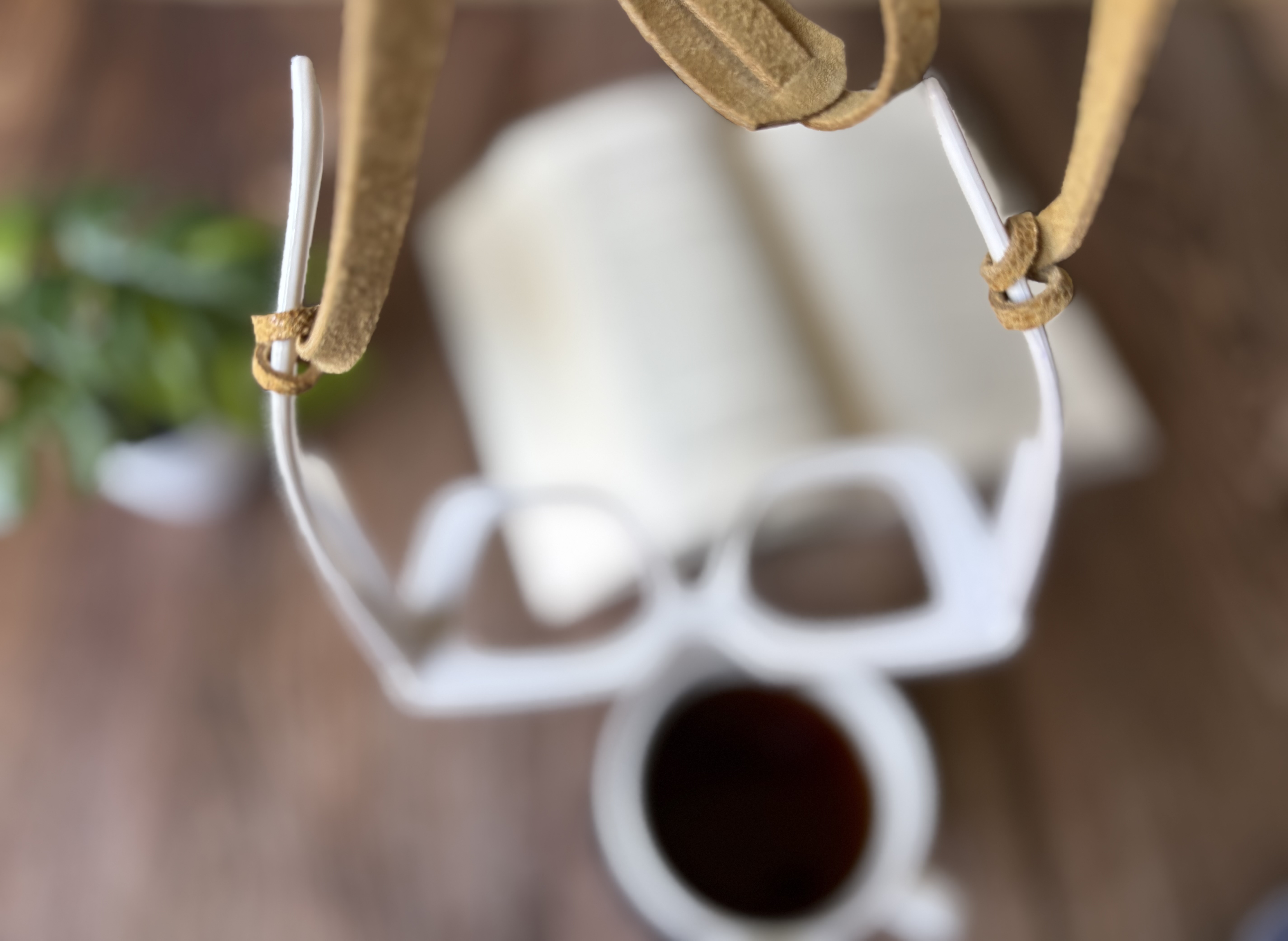 Correa de cuero sujetadora de lentes color Mostaza 5