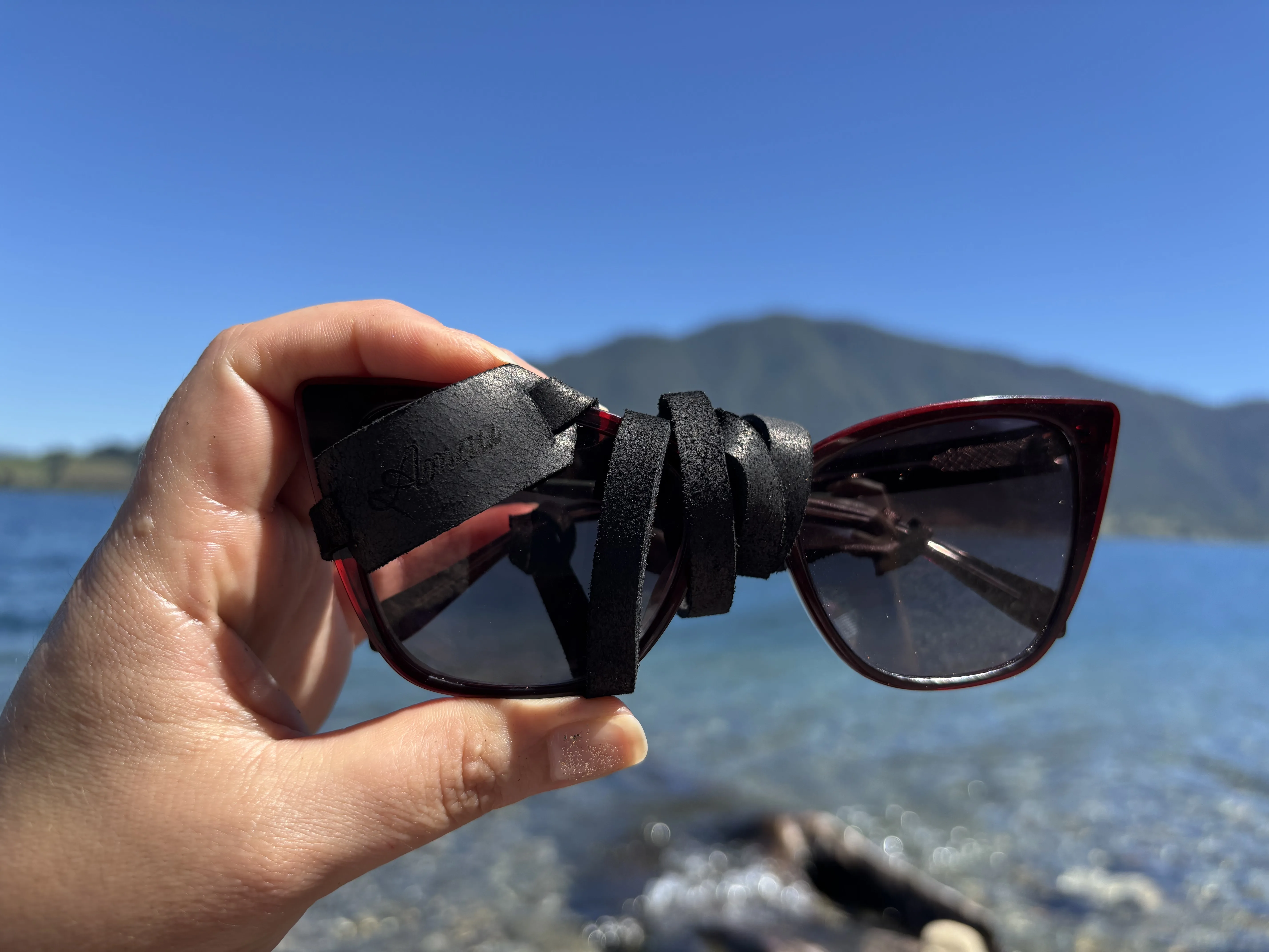Strap de cuero para lentes color Negro 1
