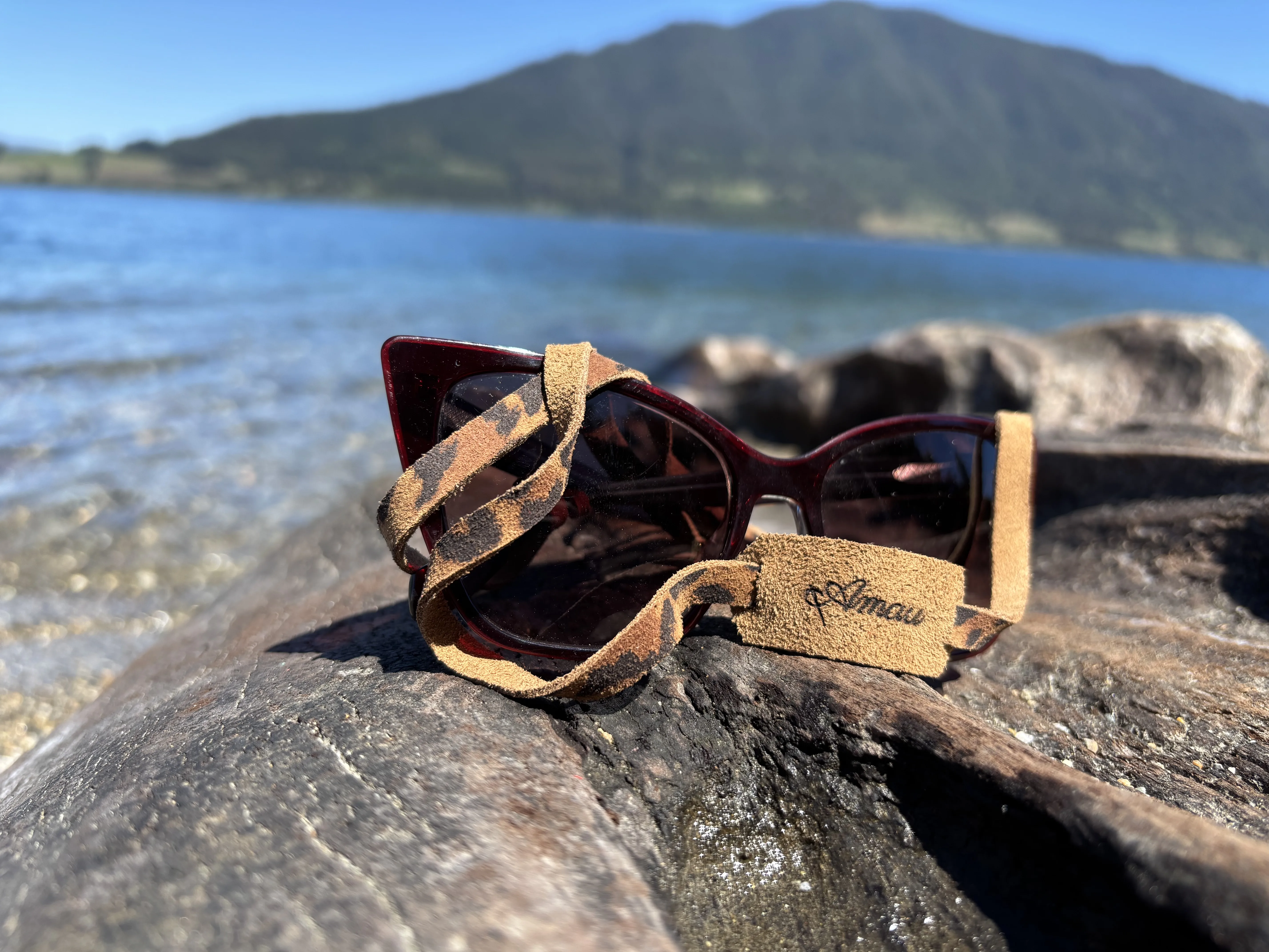 Strap de cuero para lentes color Leopardo Taupe 7