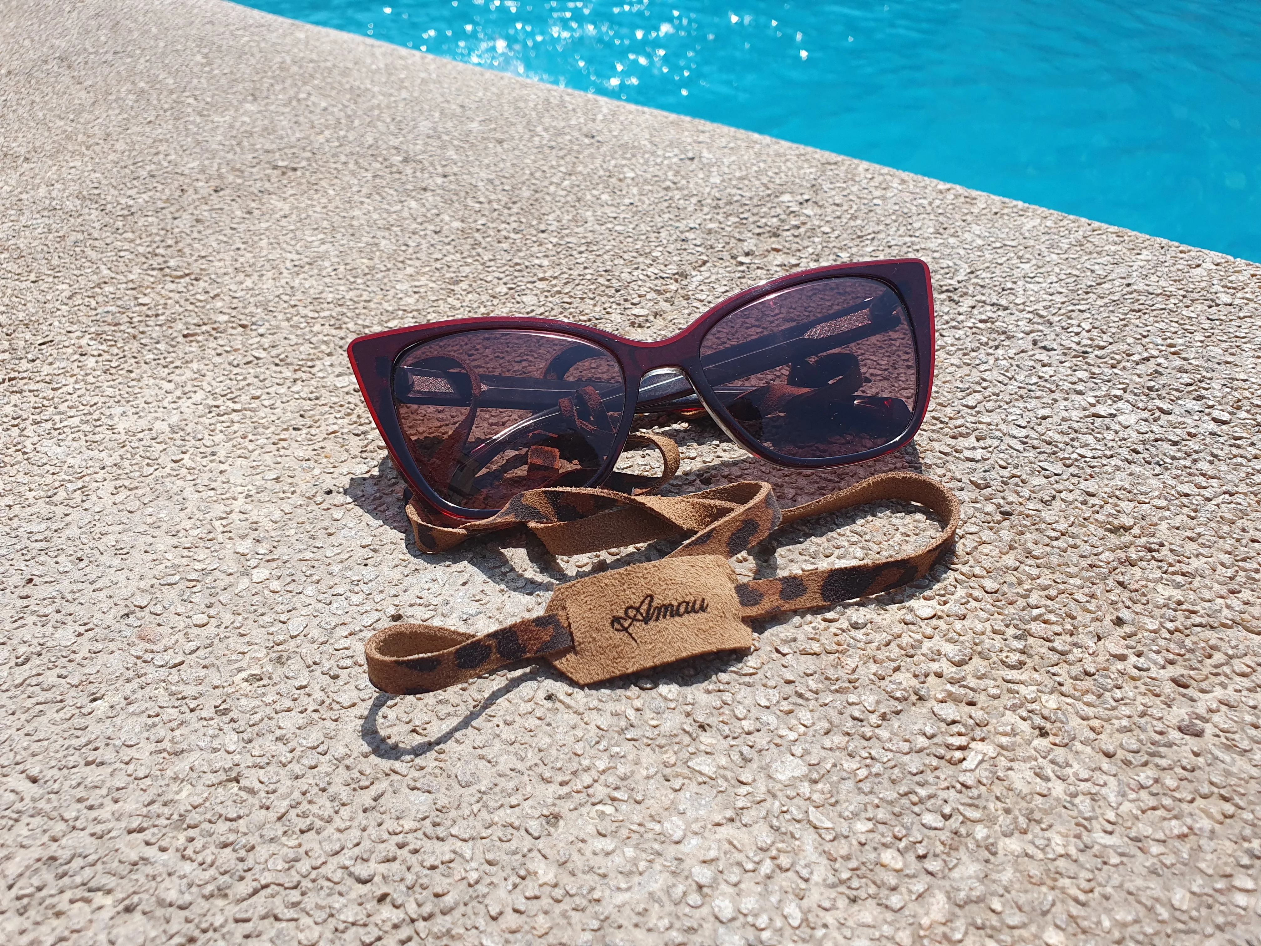 Strap de cuero para lentes color Leopardo Taupe 8