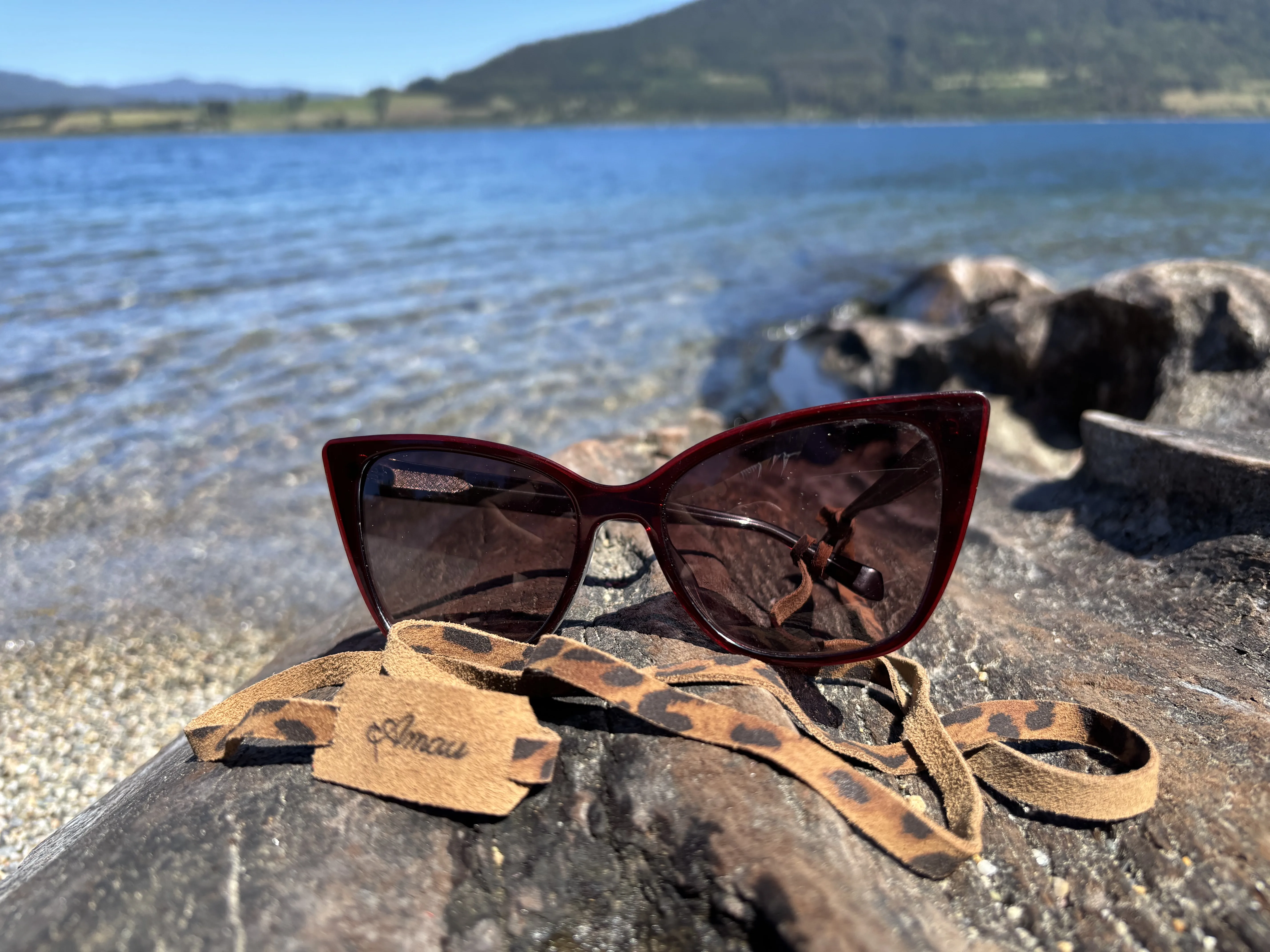 Strap de cuero para lentes color Leopardo Taupe 9