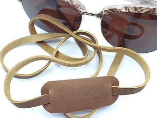 Strap para lentes cuero color Caramelo