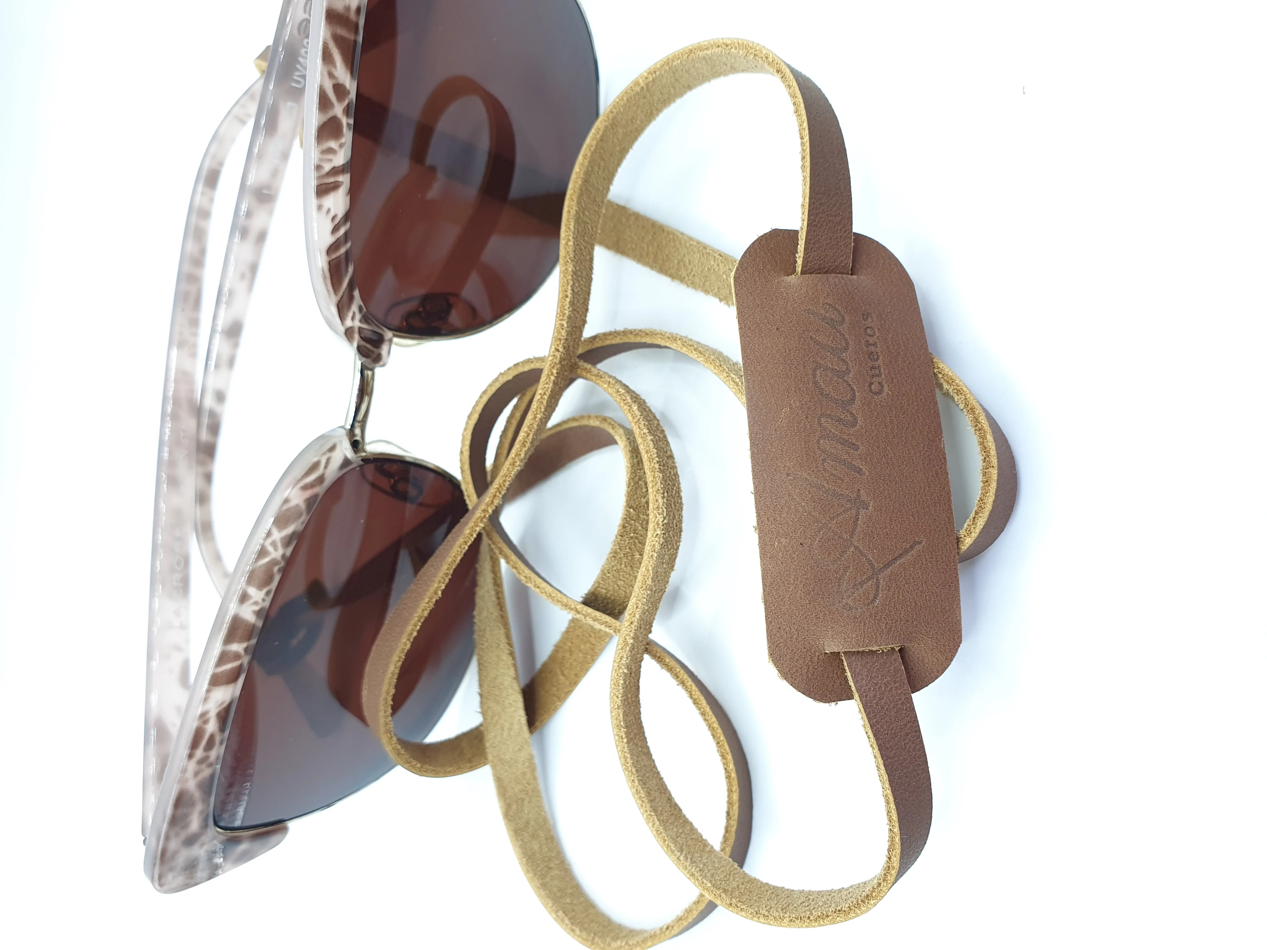 Strap para lentes cuero color Caramelo 1