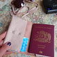 Funda para pasaporte de cuero color Rosa Plata - Miniatura 2
