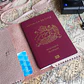 Funda para pasaporte de cuero color Rosa Plata - Miniatura 3