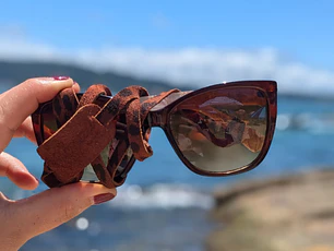 Correa de cuero para lentes colo Leopardo Roble