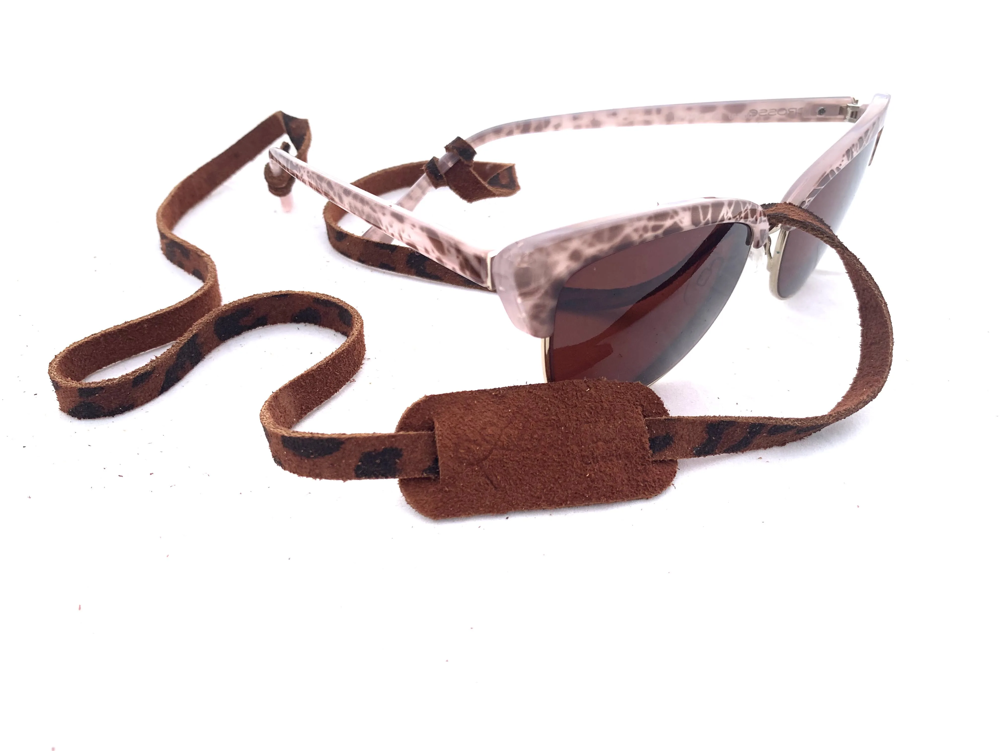 Correa de cuero para lentes colo Leopardo Roble 2