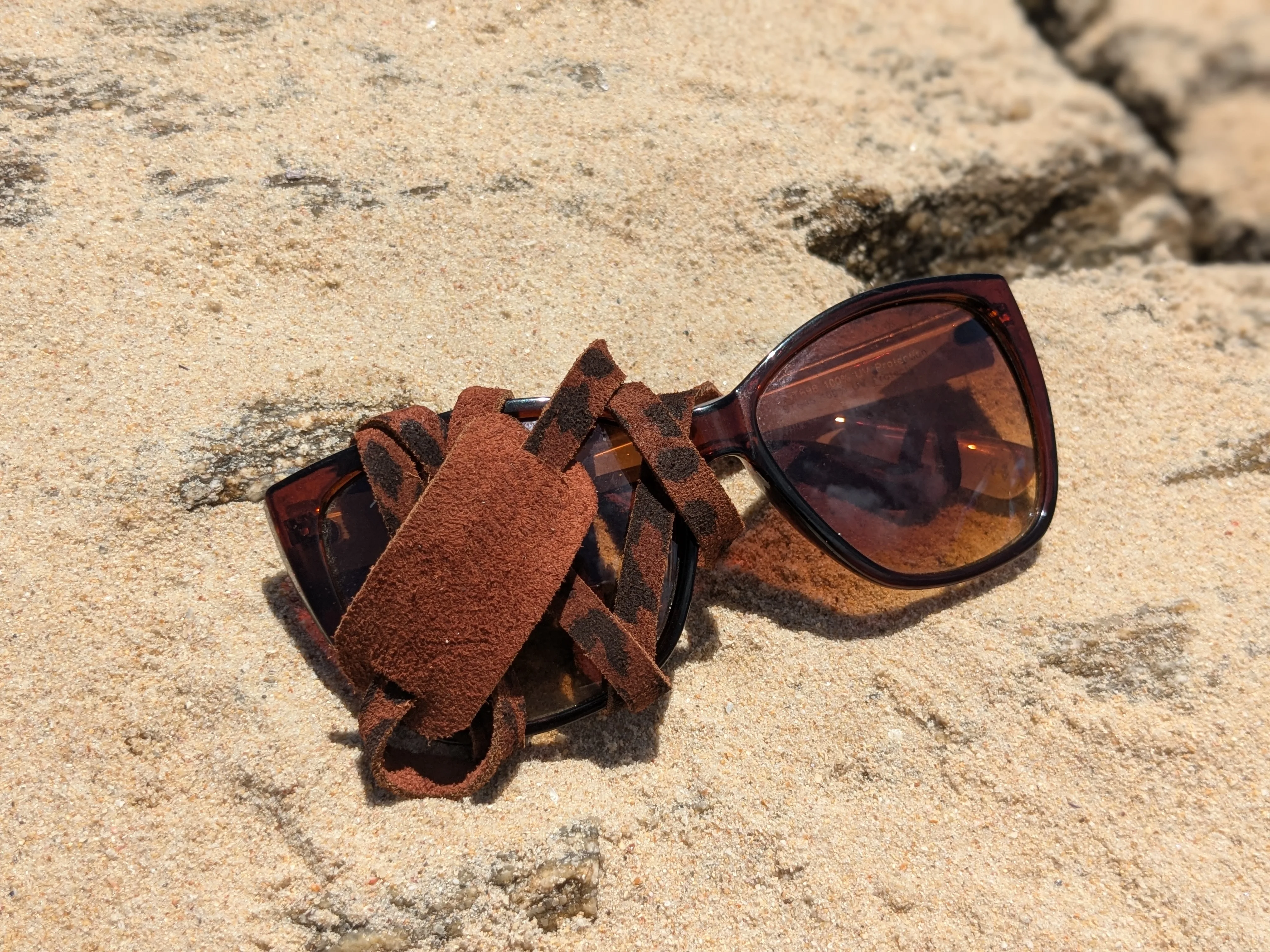Correa de cuero para lentes colo Leopardo Roble 4