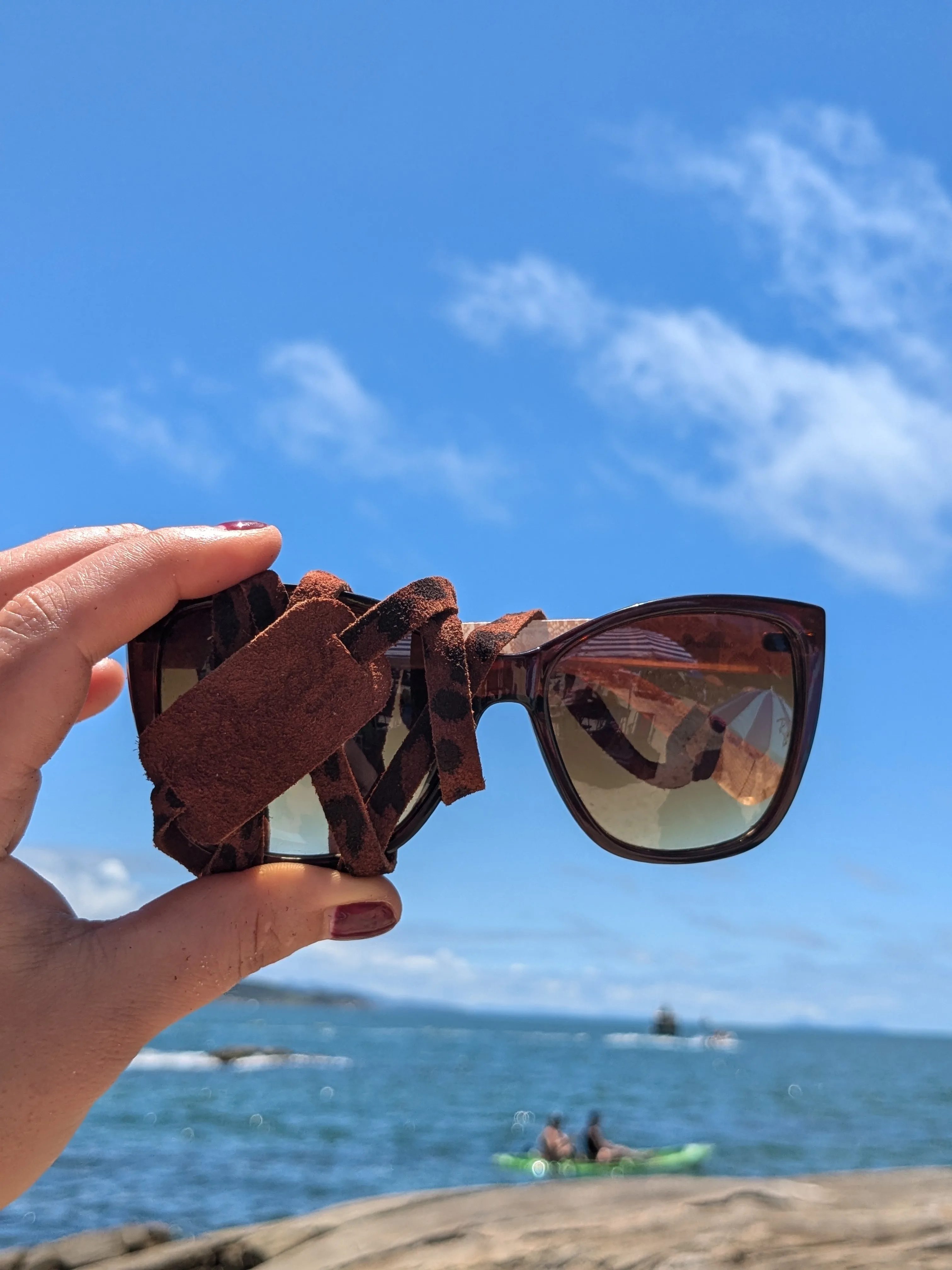 Correa de cuero para lentes colo Leopardo Roble 6