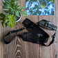 Correa para cámara fotográfica ETC cuero Leopardo Negro - Miniatura 1