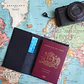 Funda pasaporte de cuero color Negro - Miniatura 1