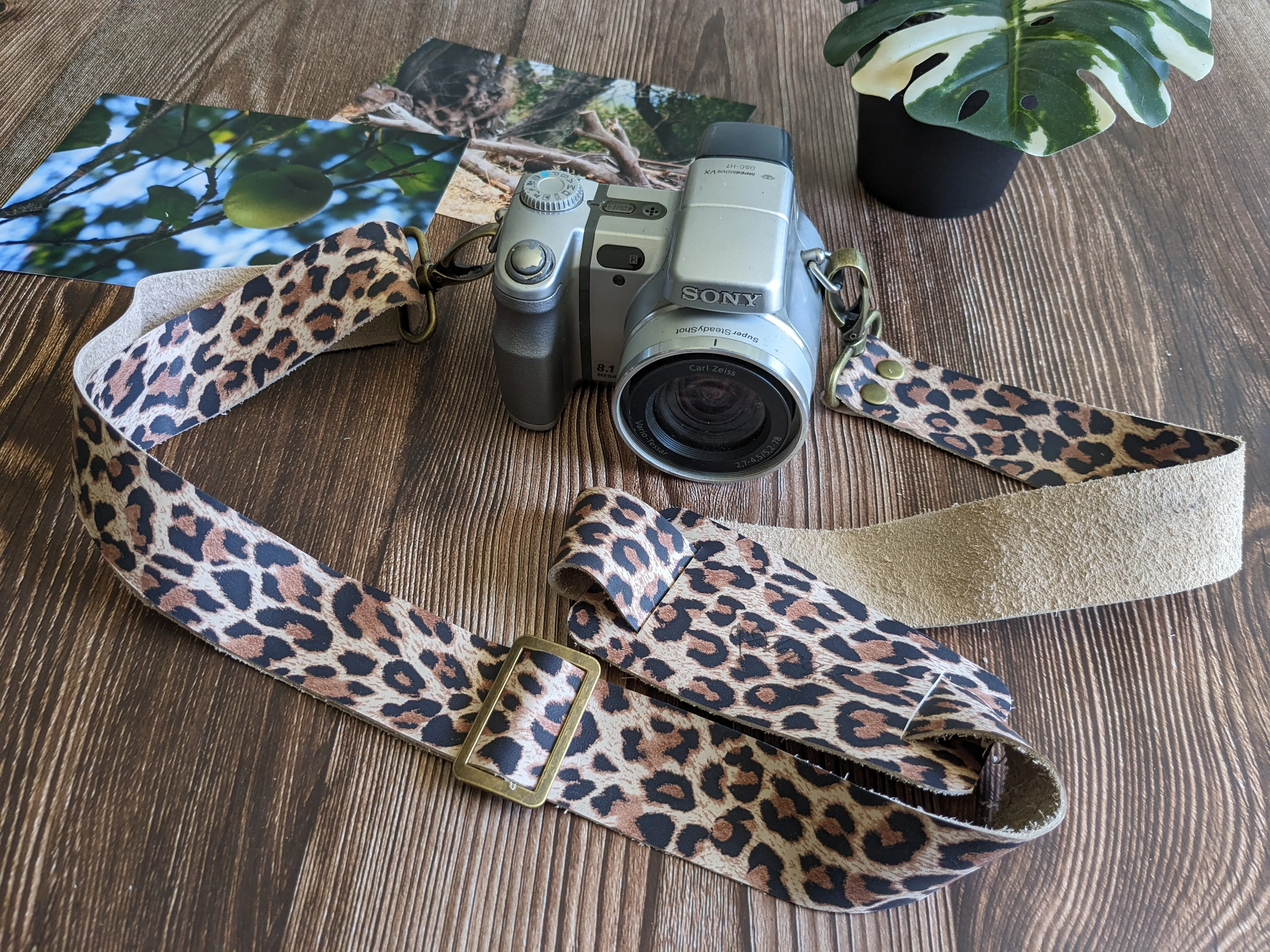 Strap para cámara fotográfica ETM color Leopardo blanco 3
