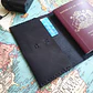 Funda pasaporte de cuero color Negro - Miniatura 2