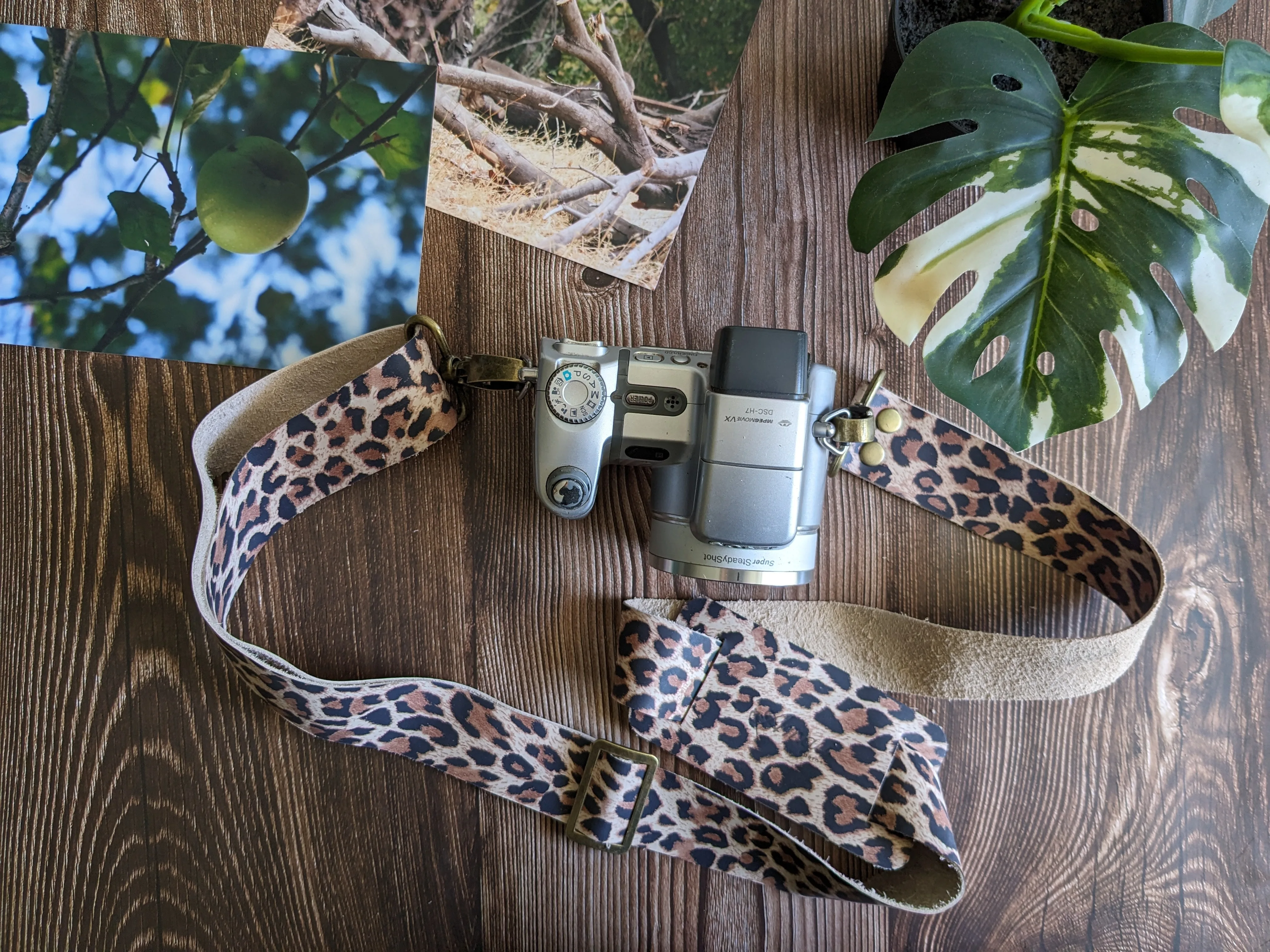 Strap para cámara fotográfica ETM color Leopardo blanco 4