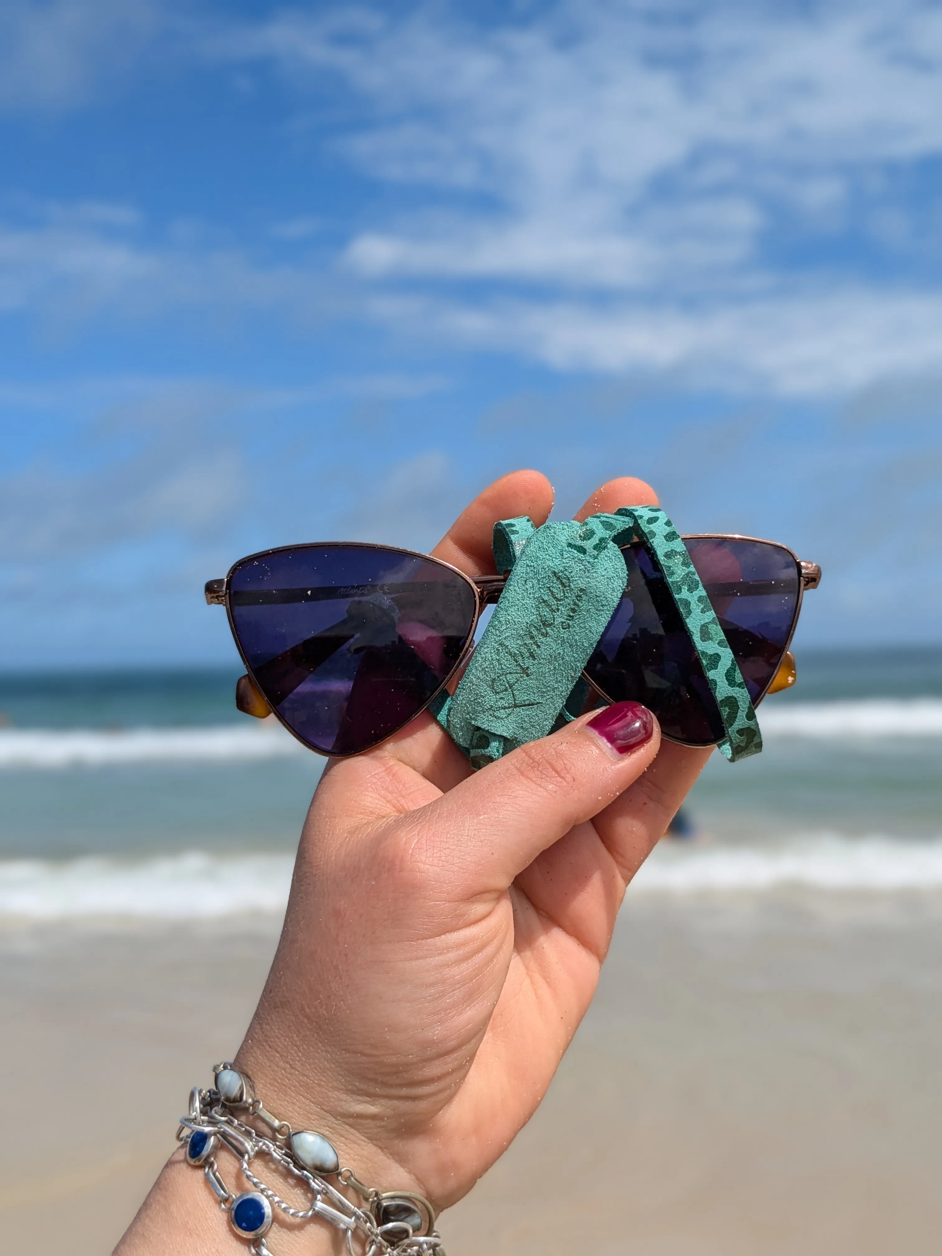 Strap de cuero para lentes color Menta 1