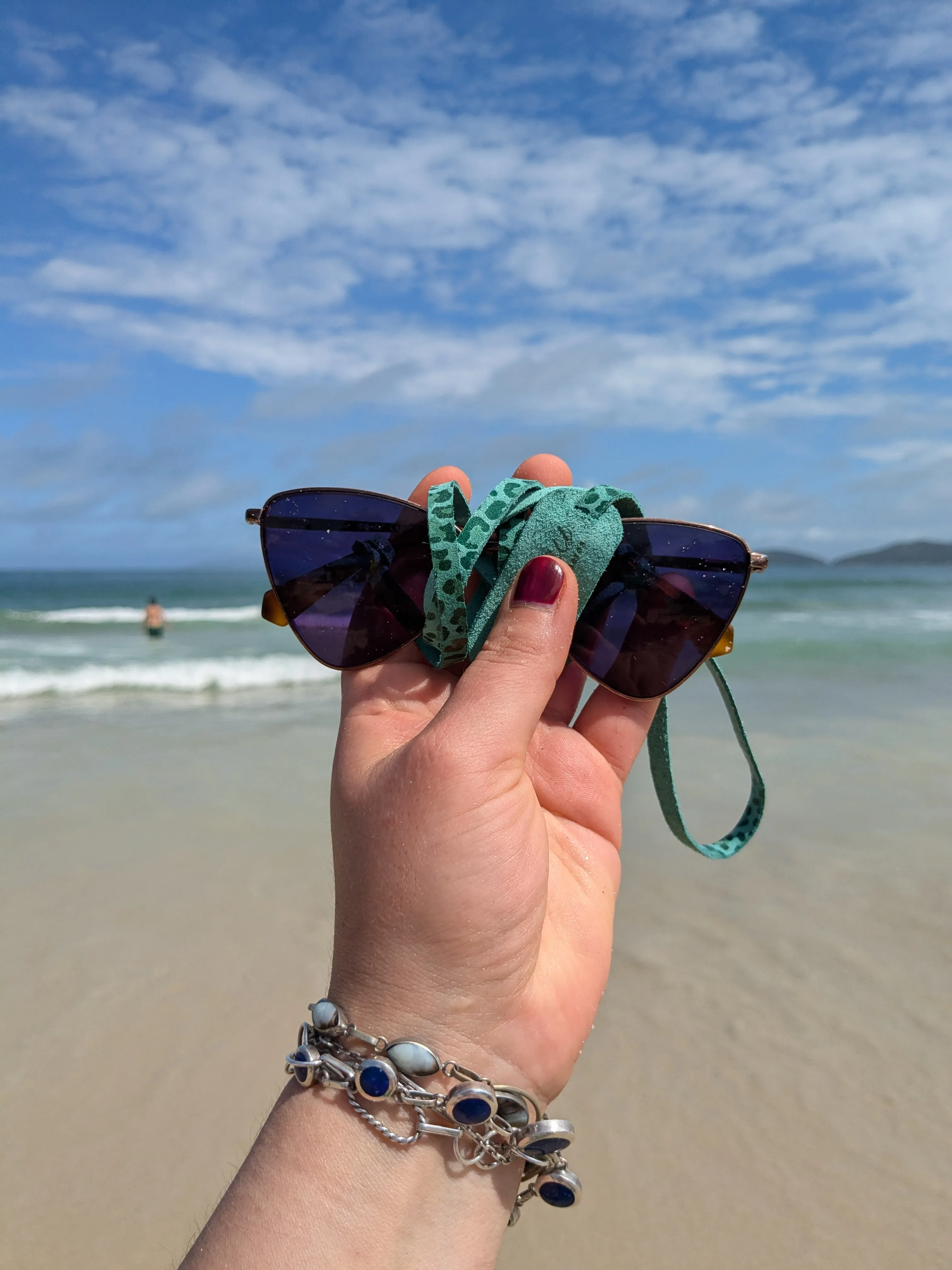 Strap de cuero para lentes color Menta 3