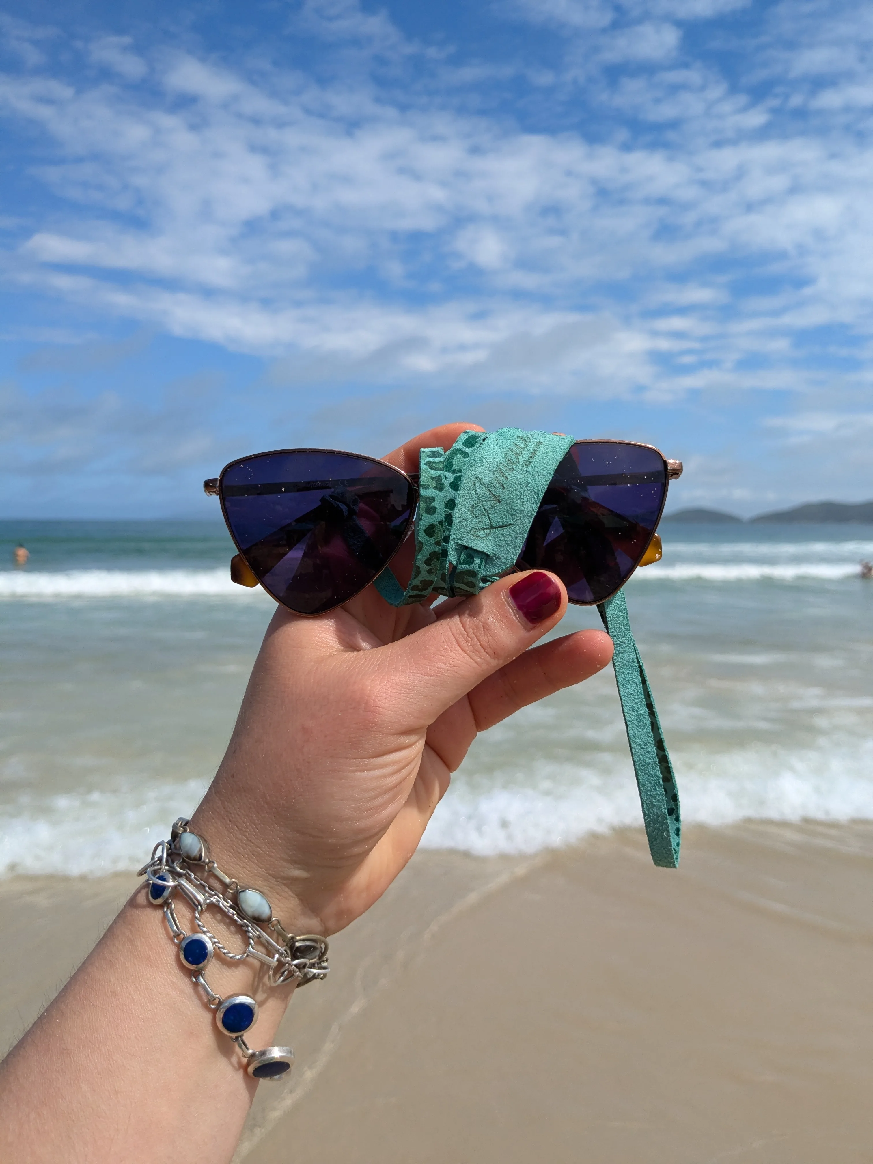 Strap de cuero para lentes color Menta 5