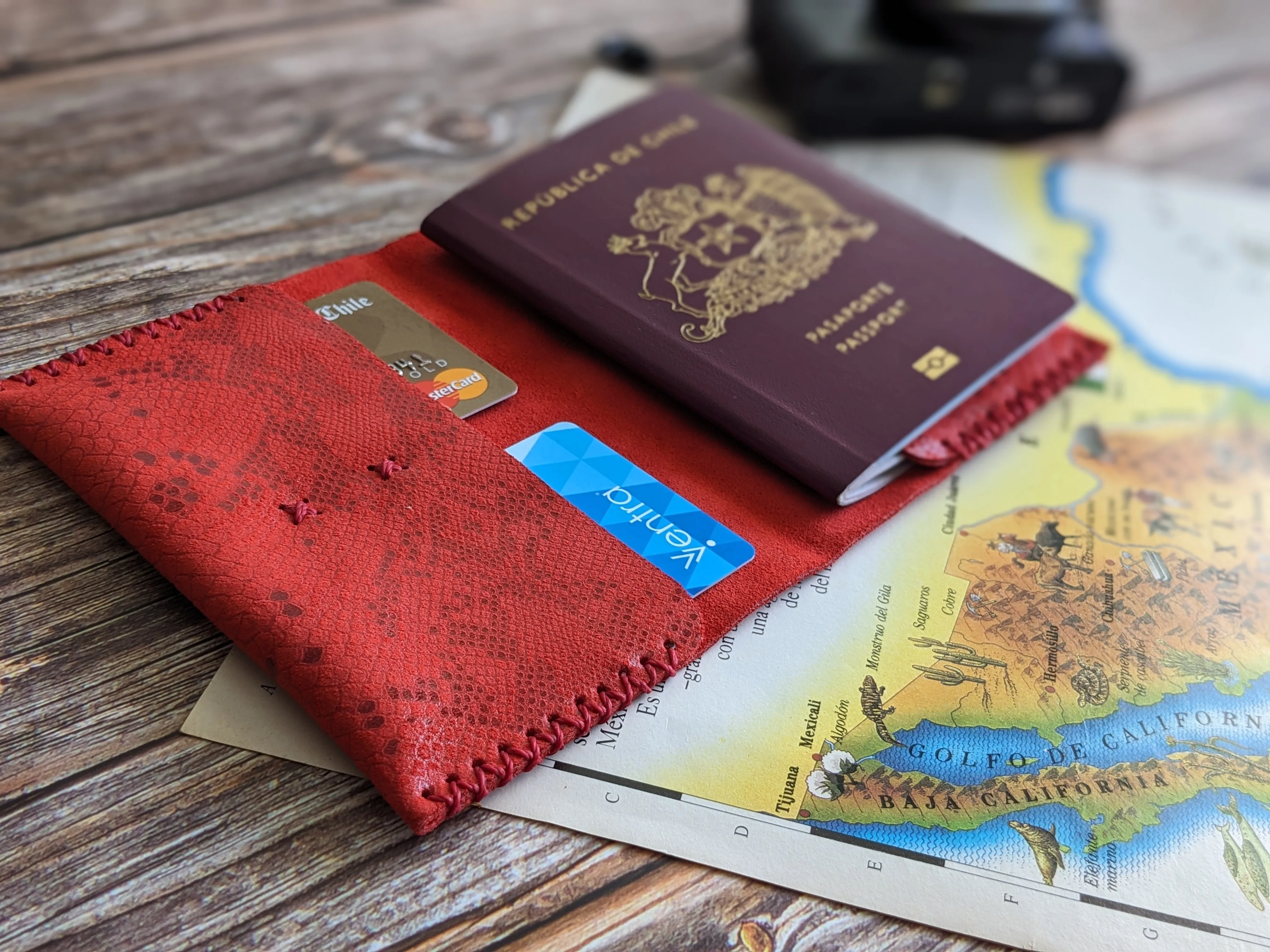 Portapasaporte color Cobra Rojo 4