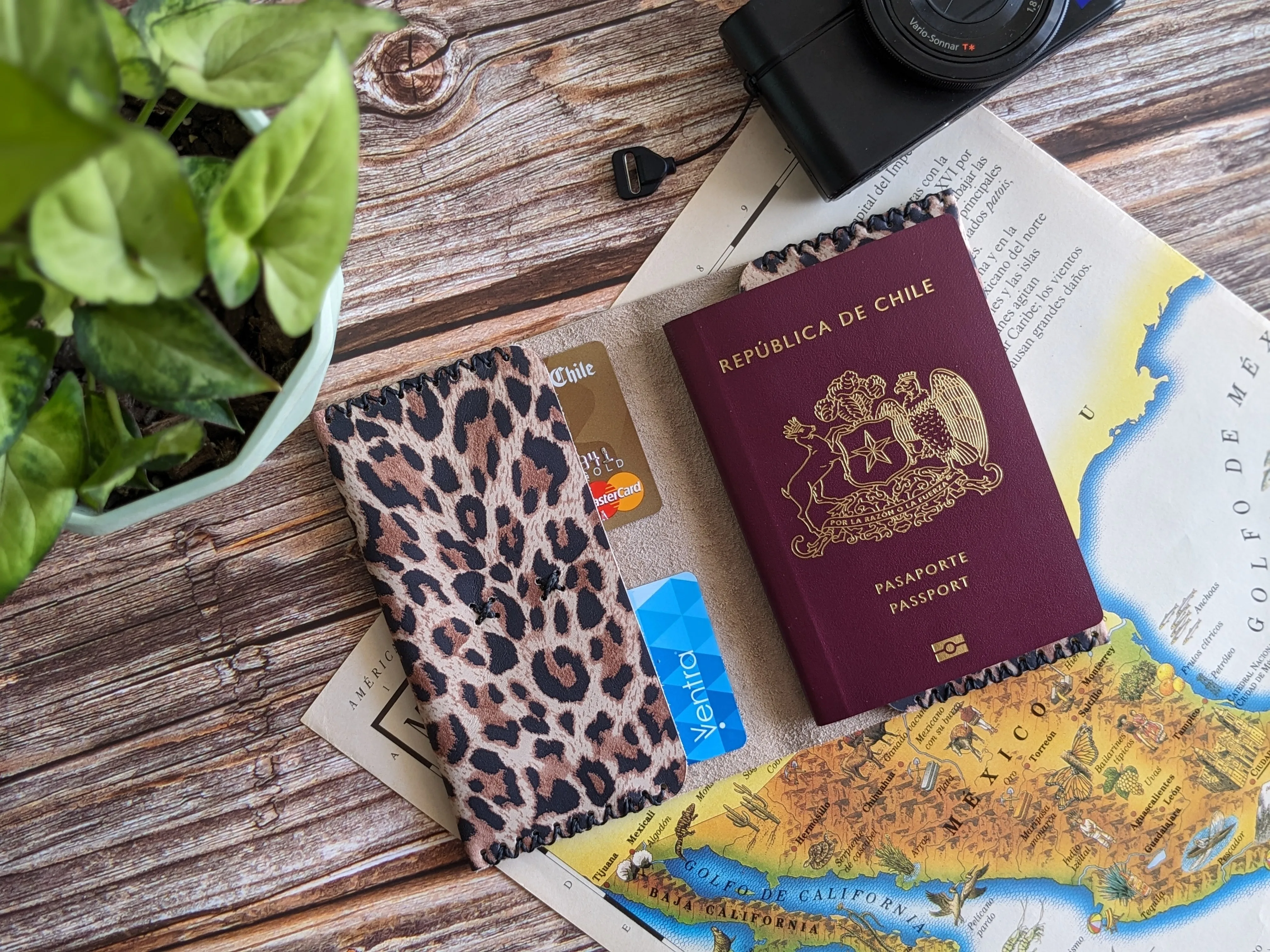 Portapasaporte color Leopardo blanco  1