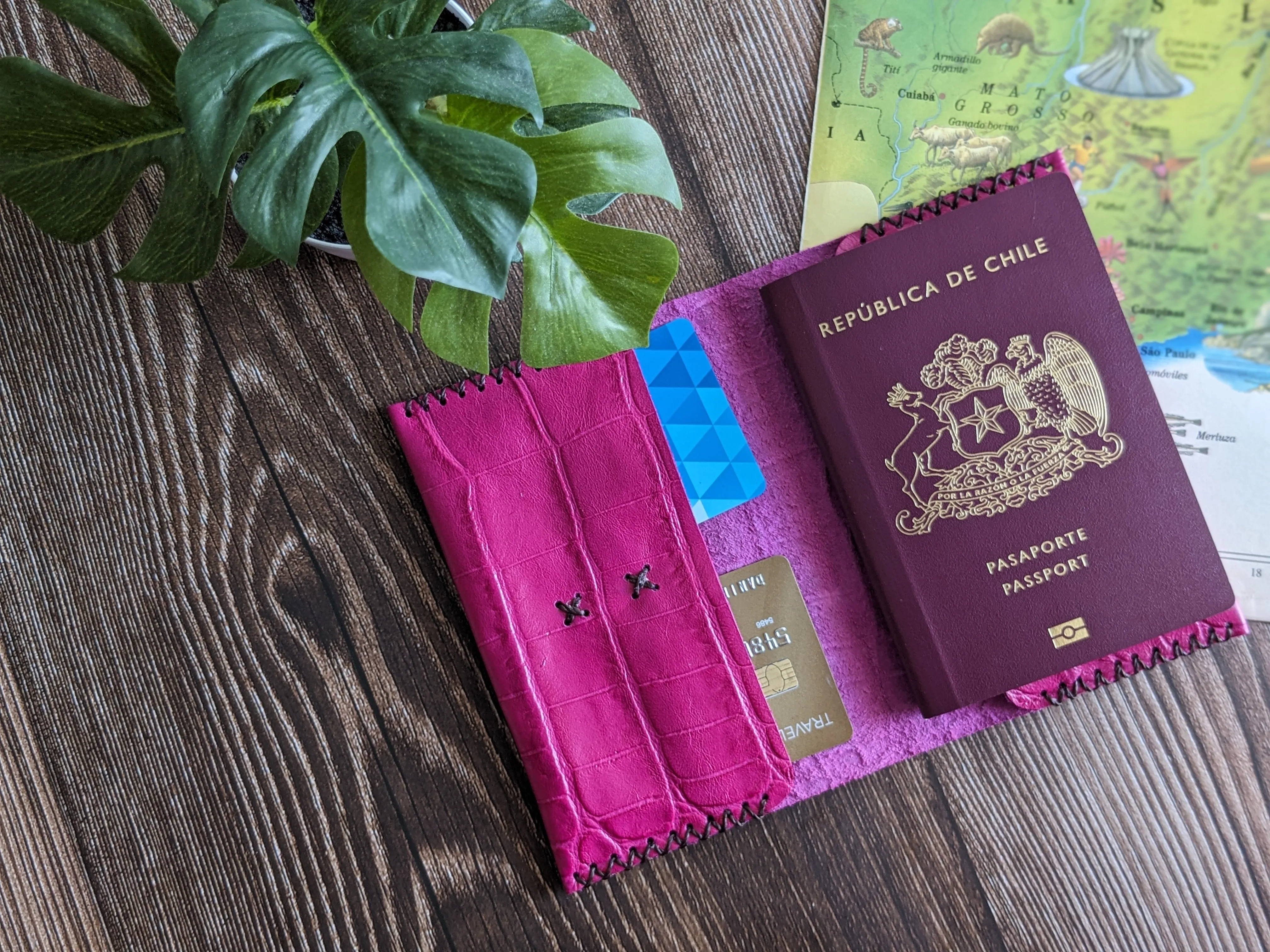 Porta pasaporte color Cobra Rosa 2